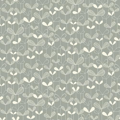 Saplings Silverleaf tapet från Midbec med botaniskt, retro mönster i grå. Från kollektionen Kinfolk. Nonwoven-material med förskjuten passning.
