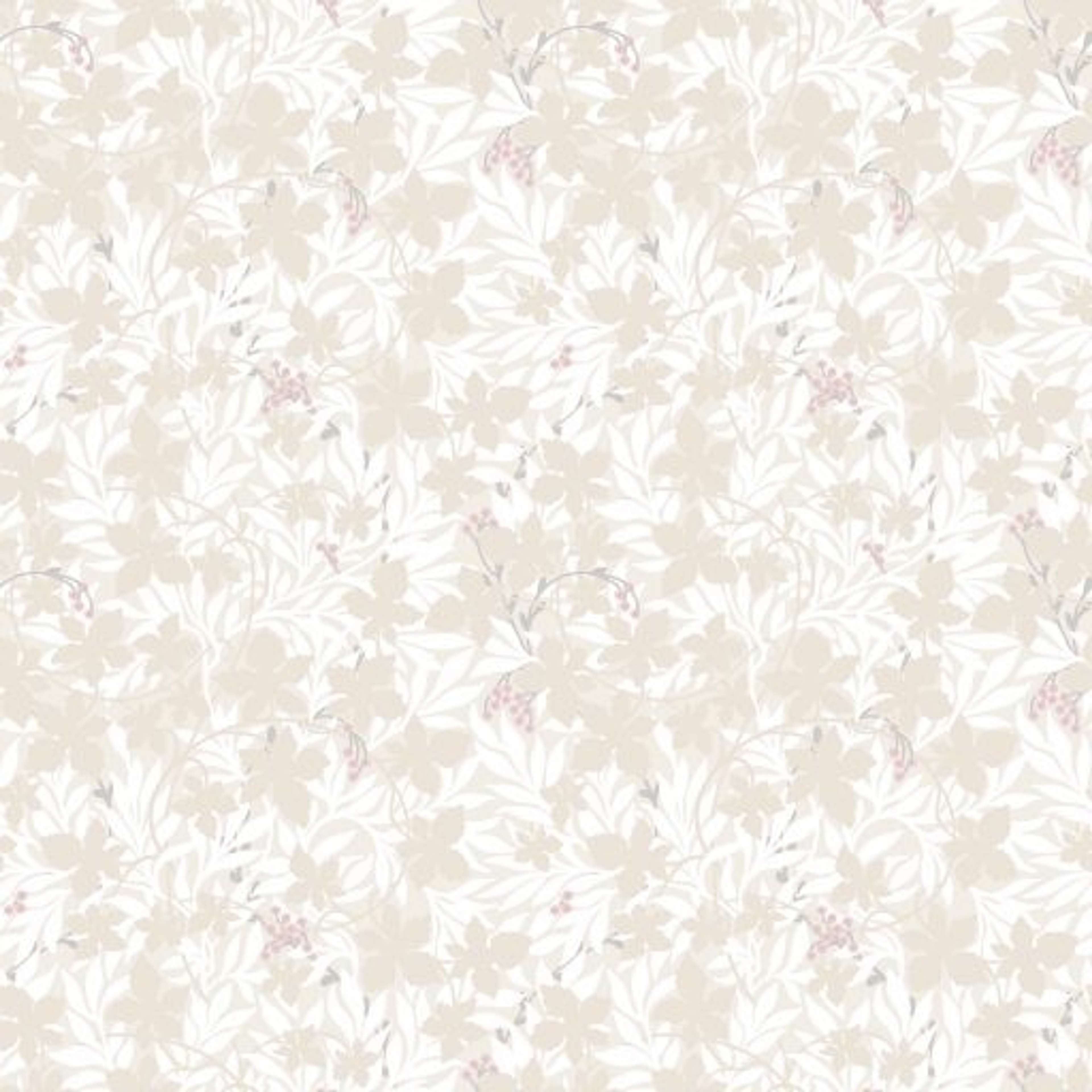 Vinbärsblad, Beige tapet från duro med botaniskt mönster i beige. Från kollektionen Spira. Nonwoven-material med rak passning.