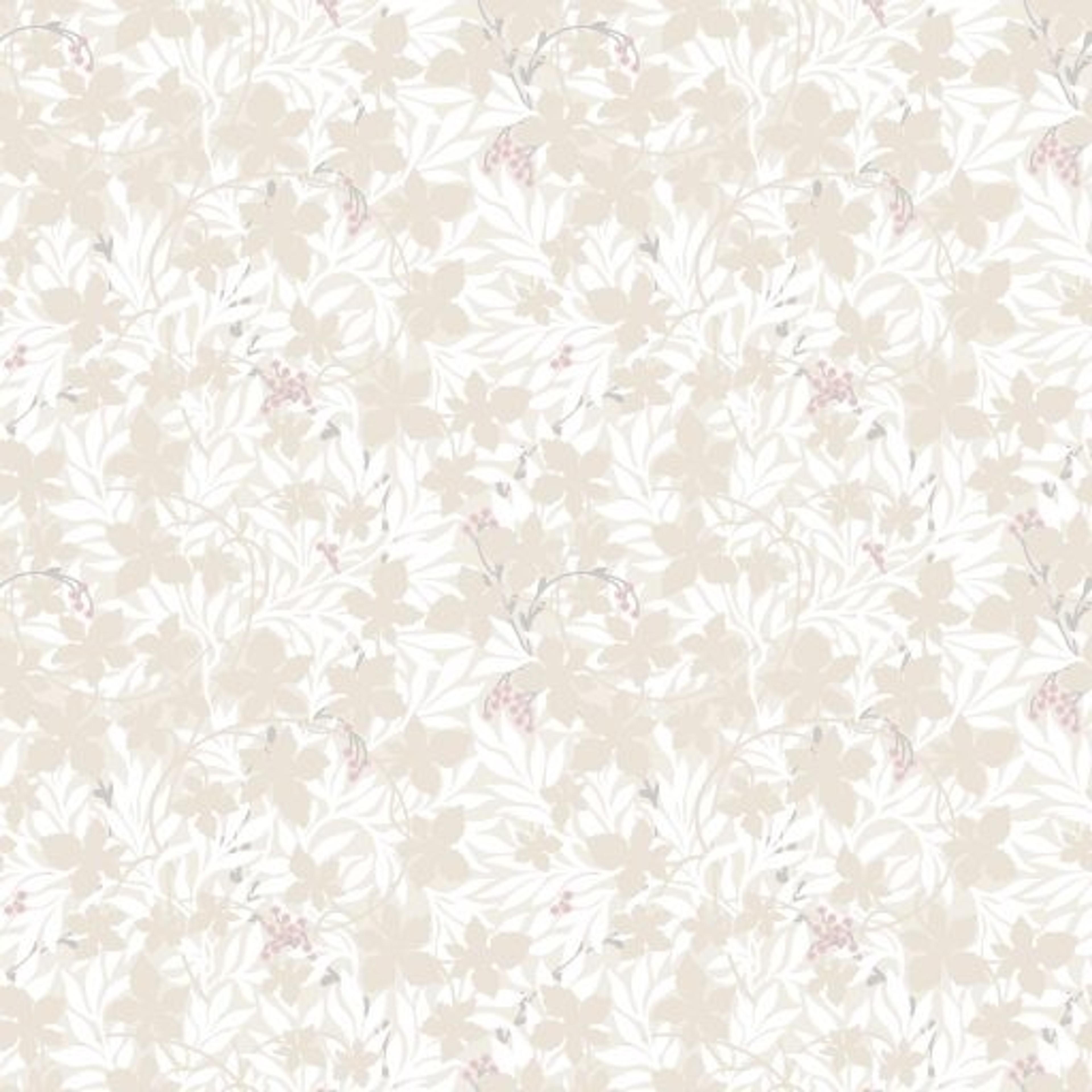 Vinbärsblad, Beige tapet från duro med botaniskt mönster i beige. Från kollektionen Spira. Nonwoven-material med rak passning.