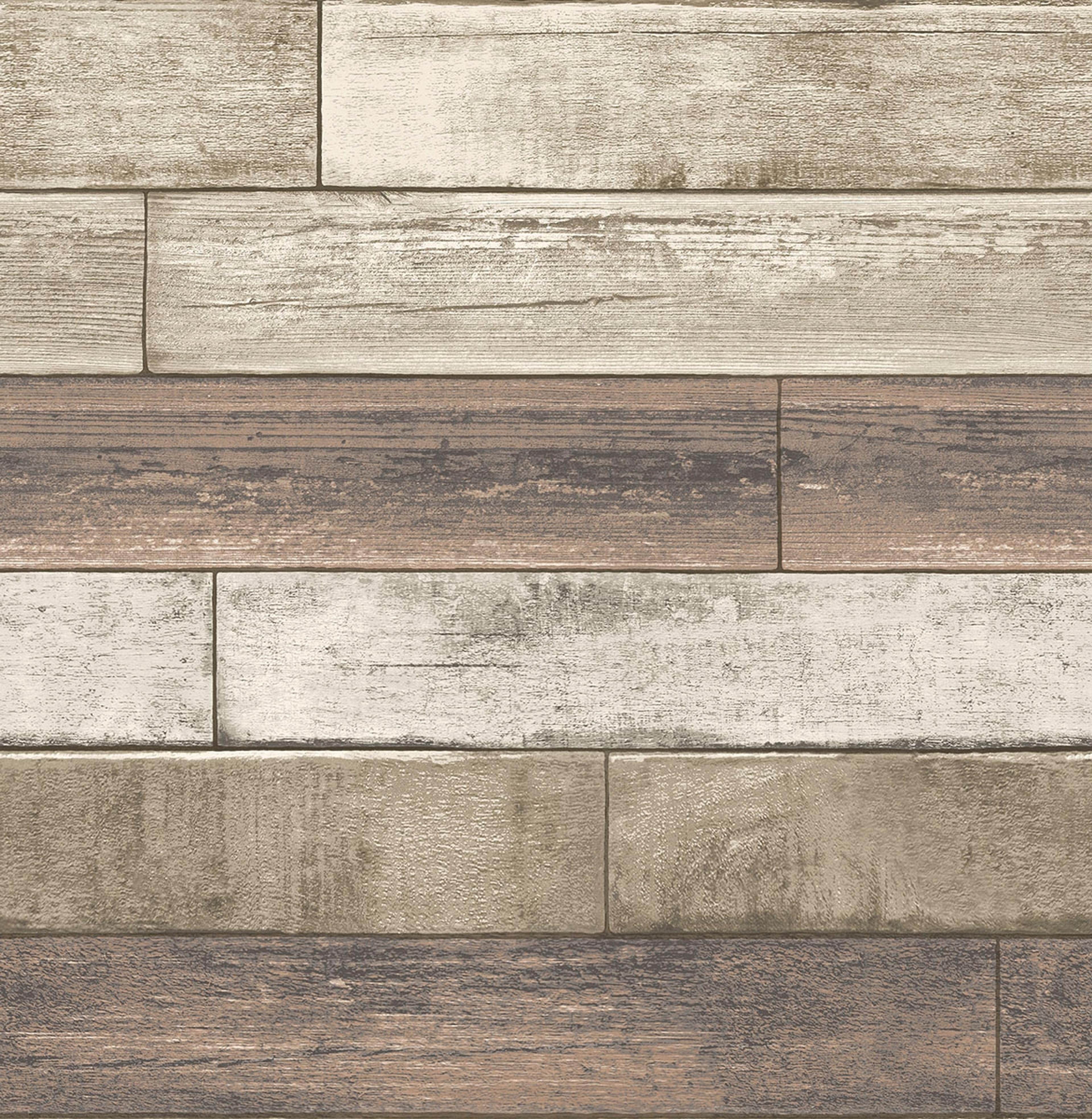 Weathered Plank tapet i ljusbrun tapet med tegelsten mönster i brun. Från kollektionen trilogy. Nonwoven-material med rak passning. Passar i vardagsrum och matsal.