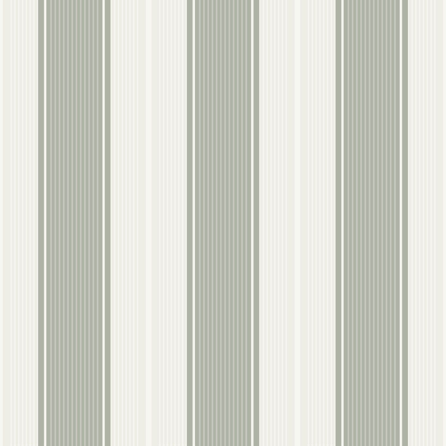 Fred, grönbeige tapet tapet med randigt mönster i grön och beige. Från kollektionen Örtagård. Nonwoven-material.