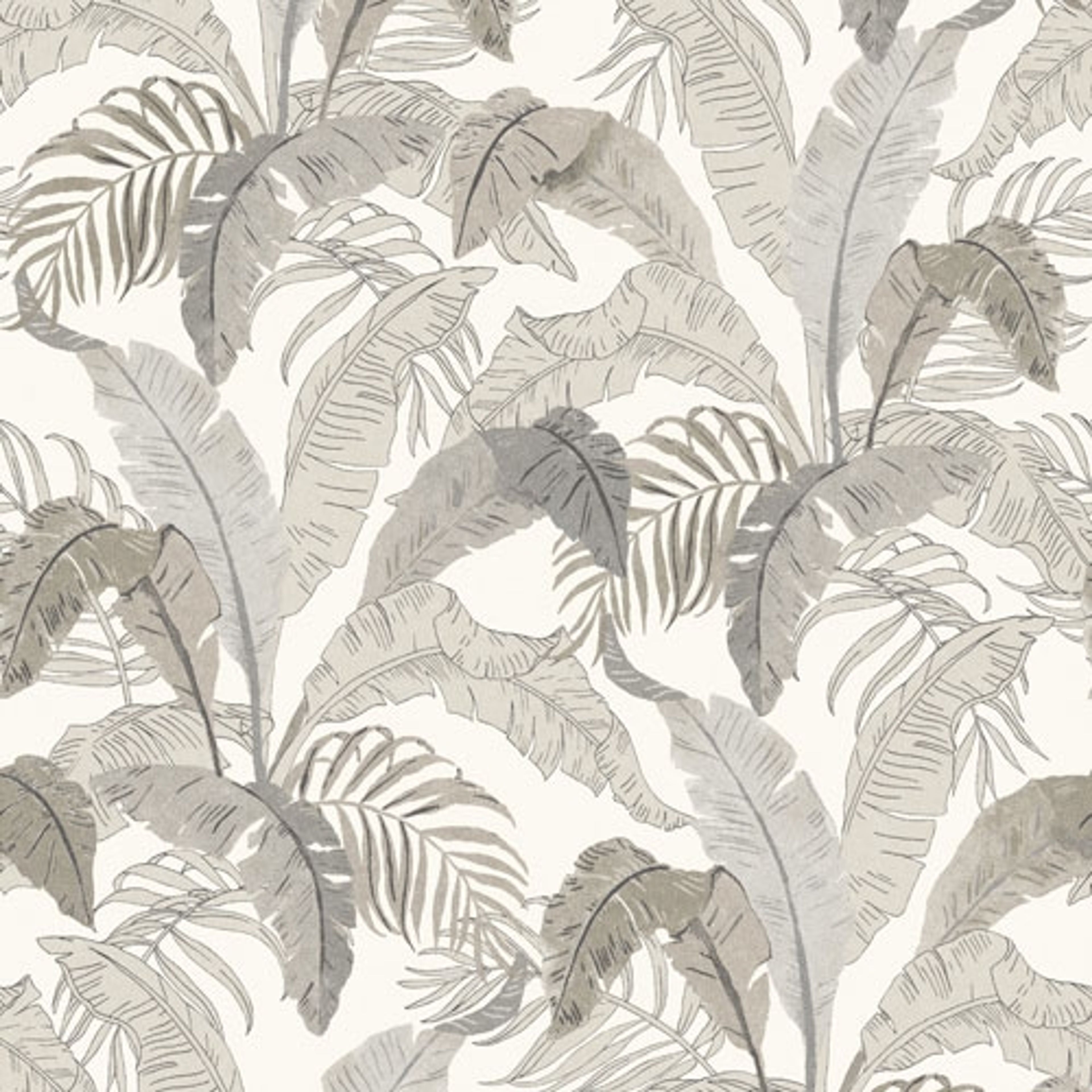 Botanic midnight tapet med botaniskt mönster i grå. Från kollektionen lotus. Nonwoven-material med rak passning.