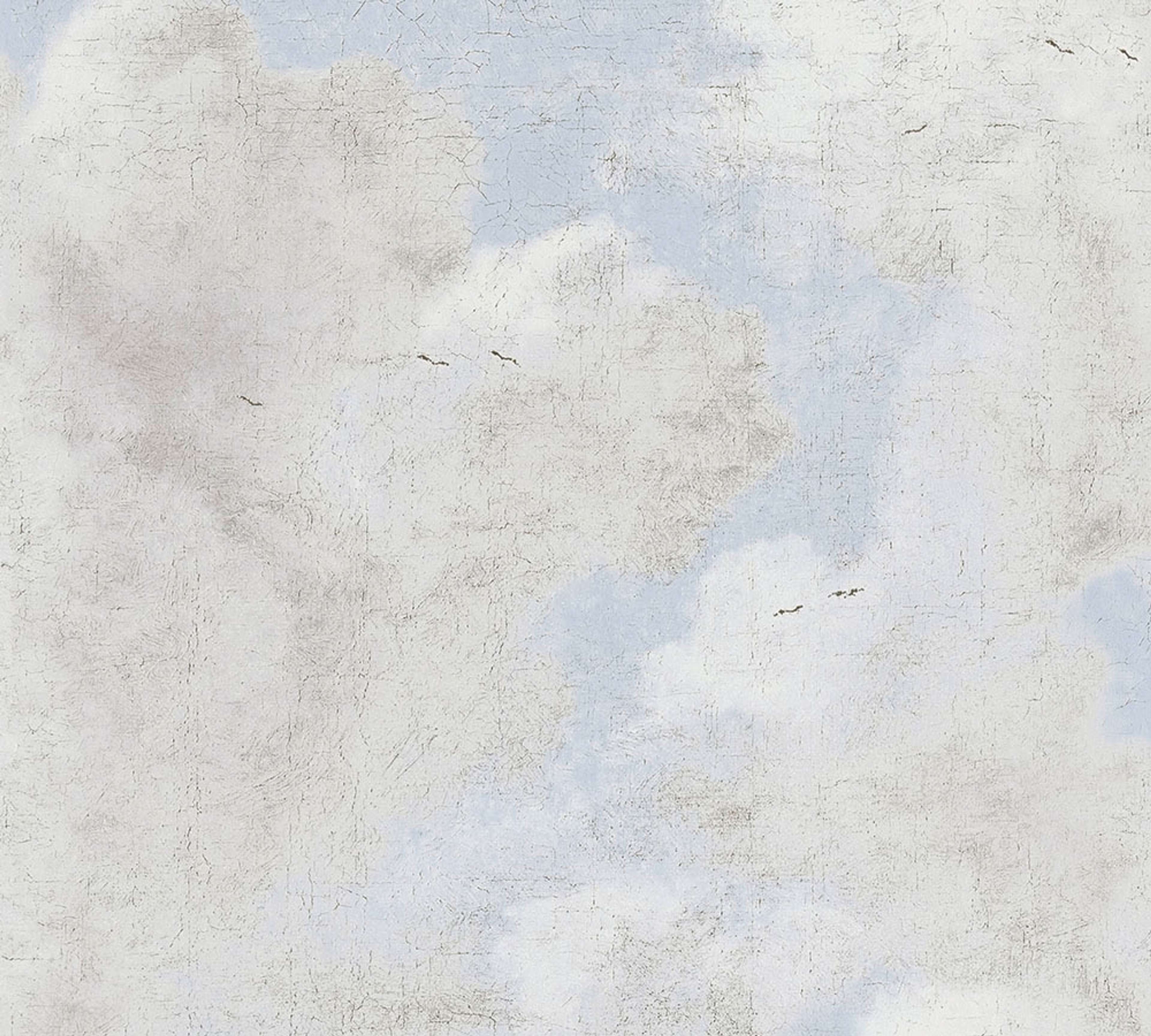 Cloud Imitation, strukturtapet i blå tapet med djur mönster i blå. Från kollektionen history of art. Nonwoven-material med förskjuten passning. Passar i vardagsrum och matsal.