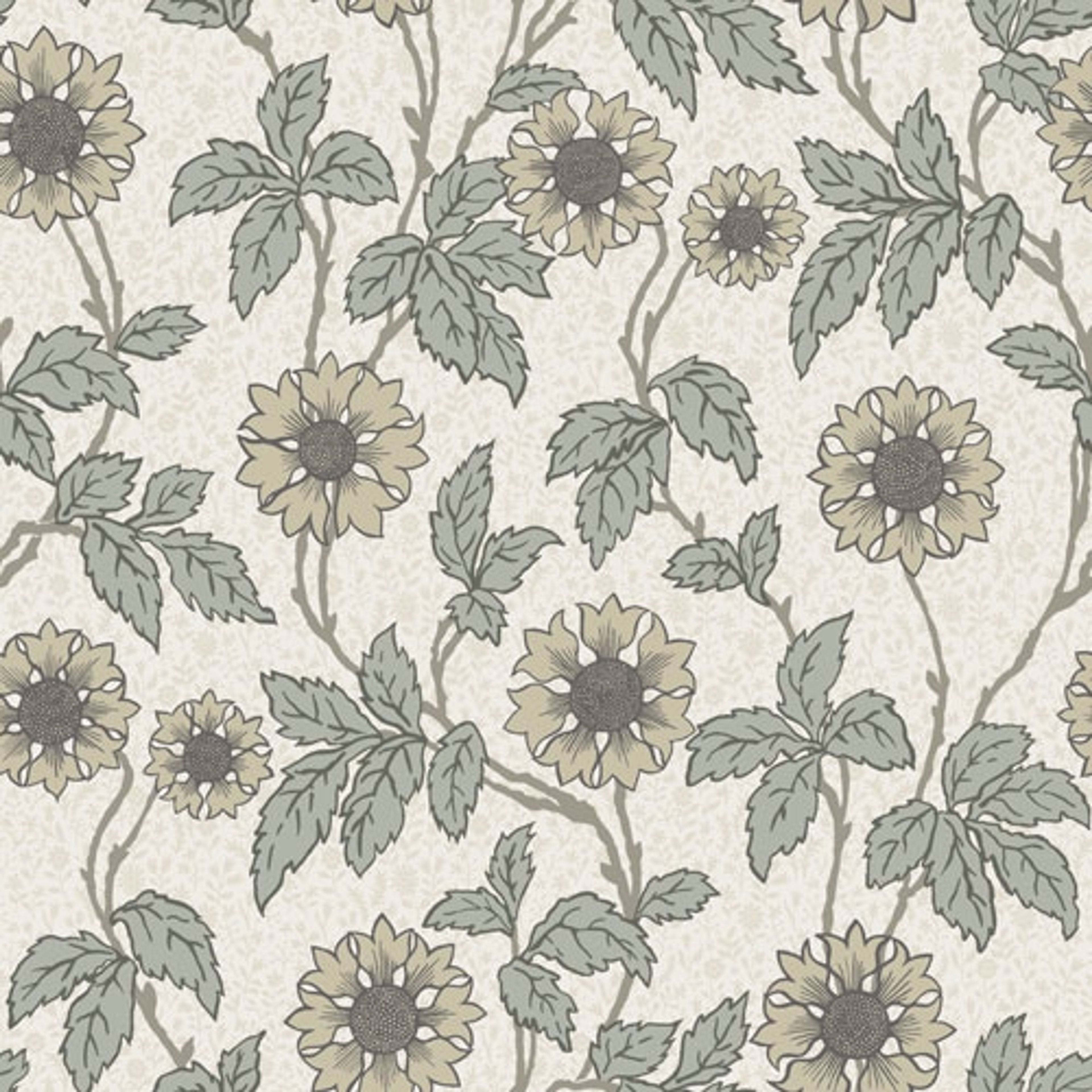 Solvej storblommig, ljus tapet från Midbec med blommigt mönster i vit. Från kollektionen Lyckebo. Nonwoven-material med rak passning.