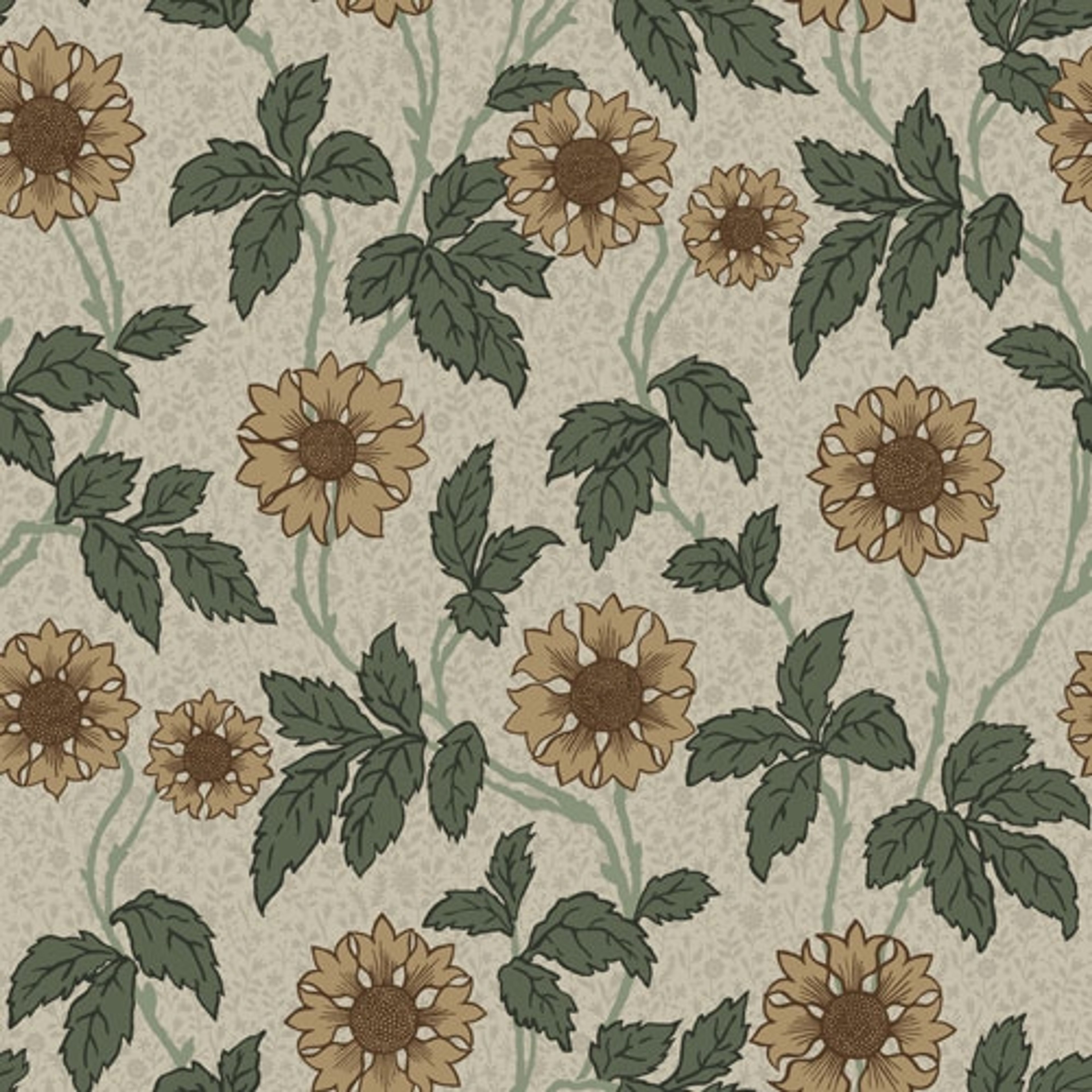 Solvej storblommig, beige tapet från Midbec med blommigt mönster i beige. Från kollektionen Lyckebo. Nonwoven-material med rak passning.