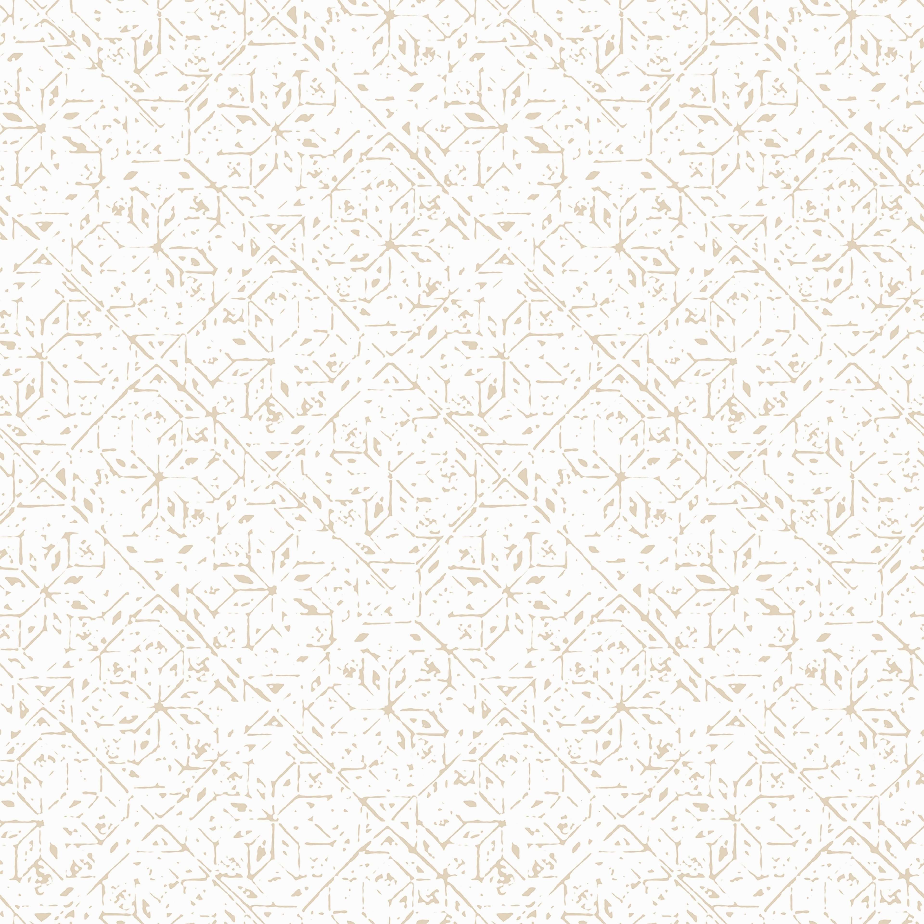 Tangier Tile tapet i vit och beige tapet med grafiskt mönster i vit. Från kollektionen bazaar. Nonwoven-material med rak passning. Passar i vardagsrum och matsal.