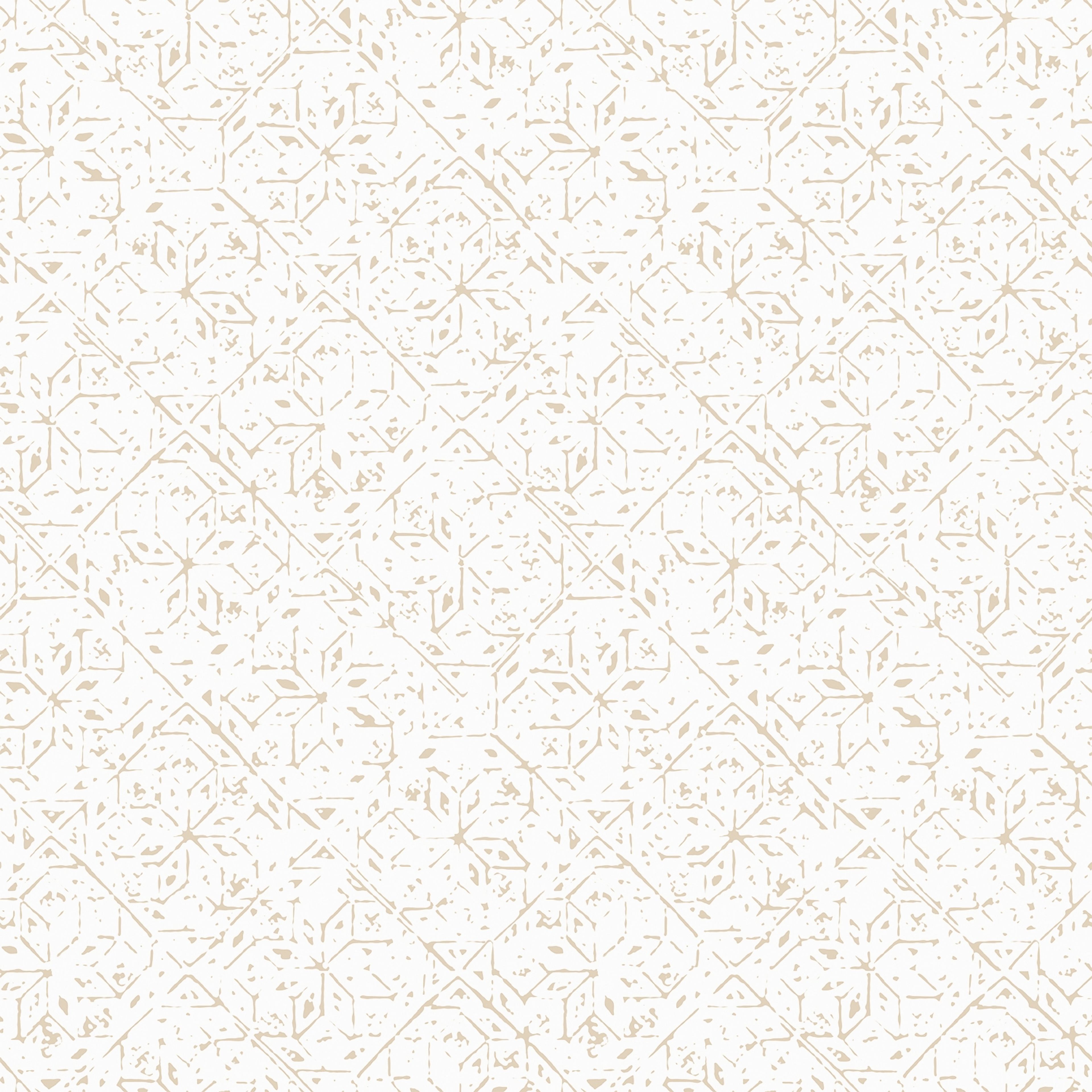 Tangier Tile tapet i vit och beige tapet med grafiskt mönster i vit. Från kollektionen bazaar. Nonwoven-material med rak passning. Passar i vardagsrum och matsal.