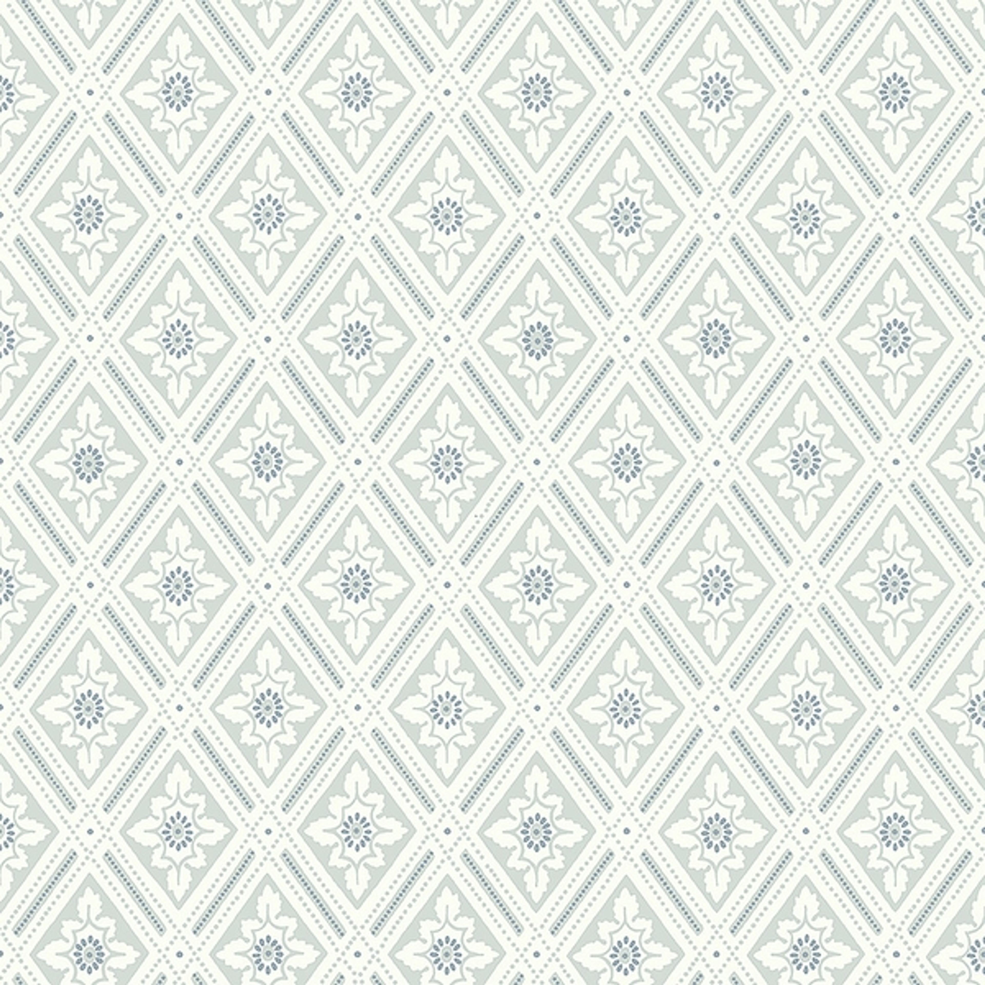 Ester mönsterbild trellis, vit/grågrön tapet från Boråstapeter med rutigt, geometriskt, trellis mönster i grå. Från kollektionen Falsterbo III. Nonwoven-material med rak passning.