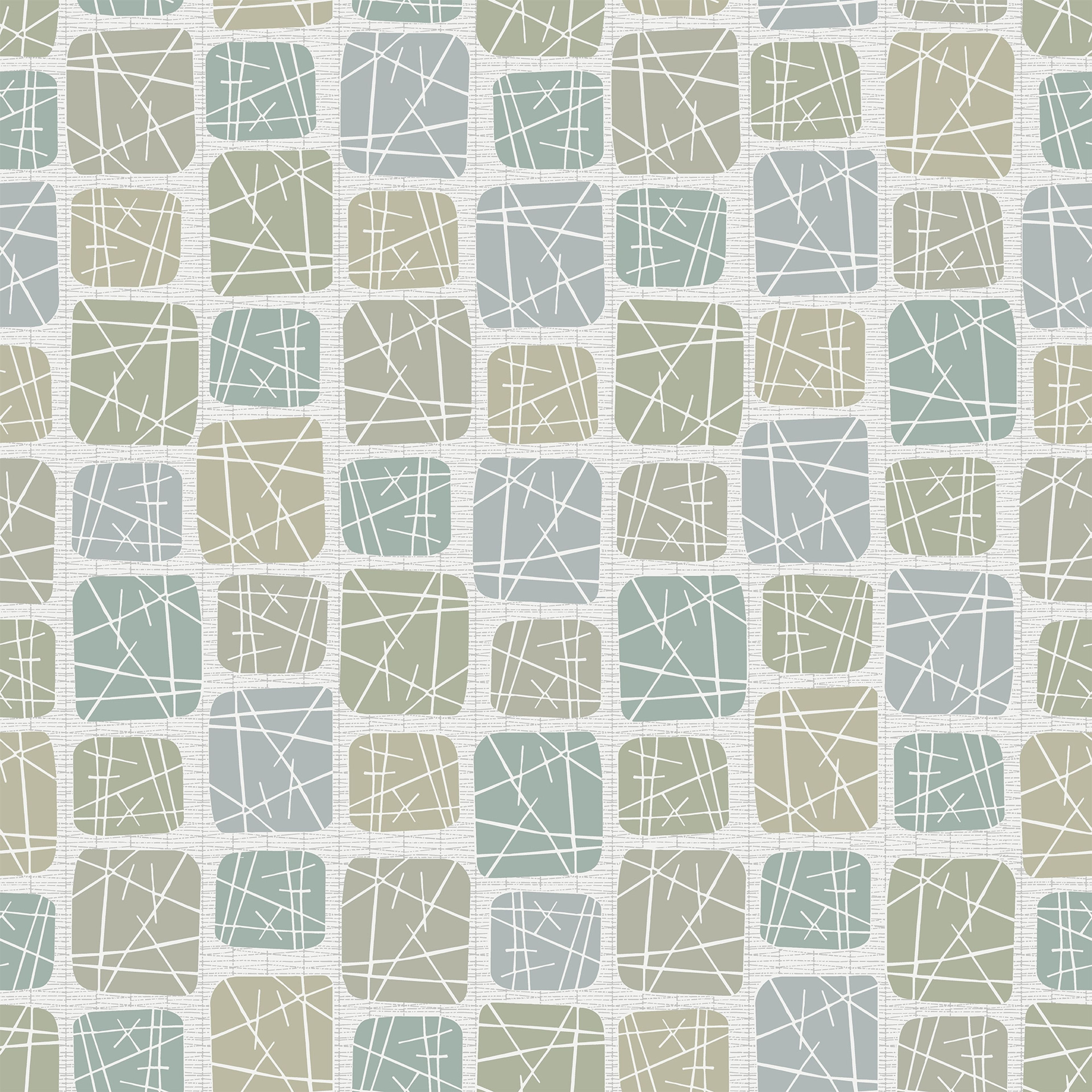 Annika blå tapet med grafiskt mönster i blå. Från kollektionen Gammalsvenska klassiker 1850–1950. Nonwoven-material med rak passning.