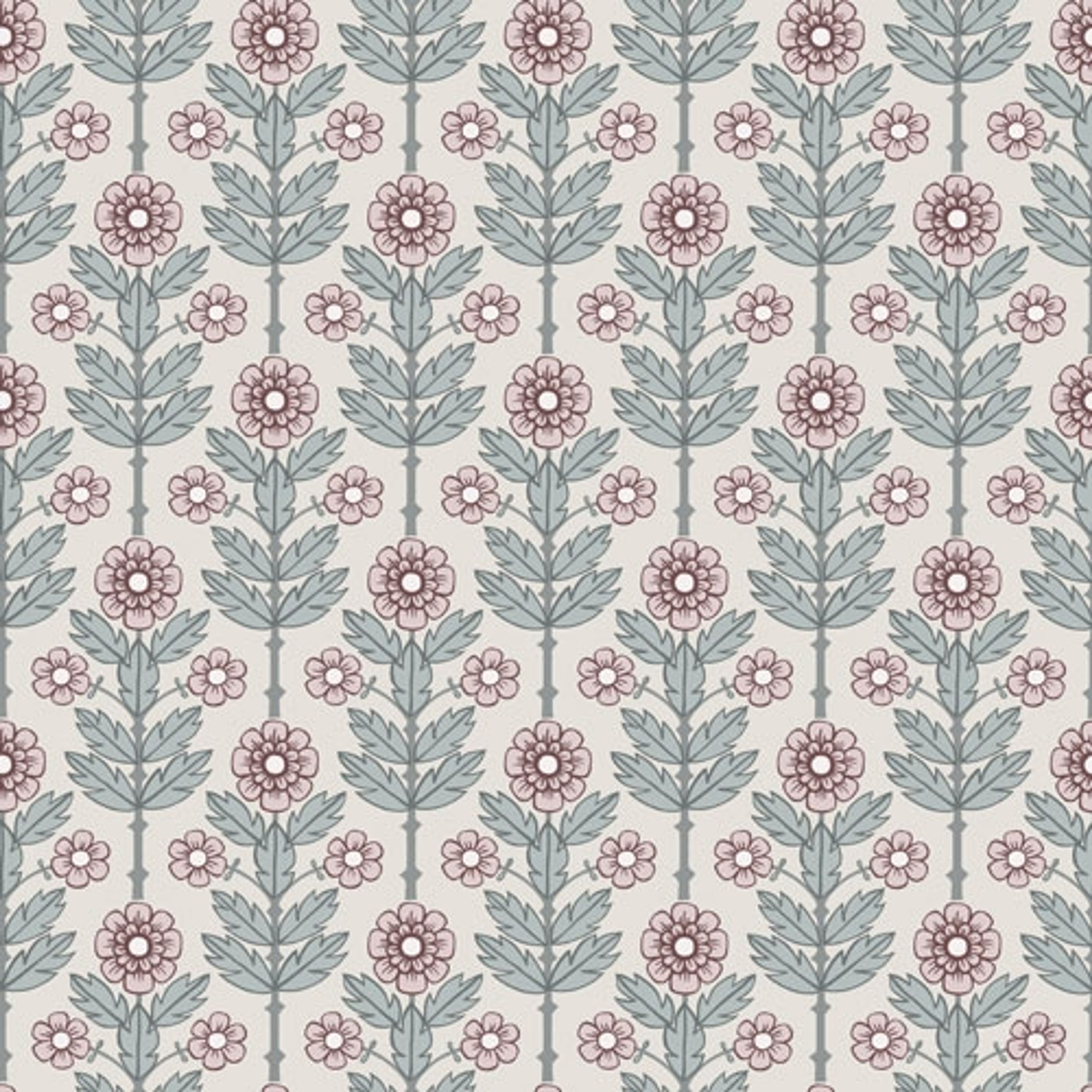 Othilia storblommig, ljusbeige tapet från Midbec med blommigt mönster i beige. Från kollektionen Lyckebo. Nonwoven-material med rak passning.