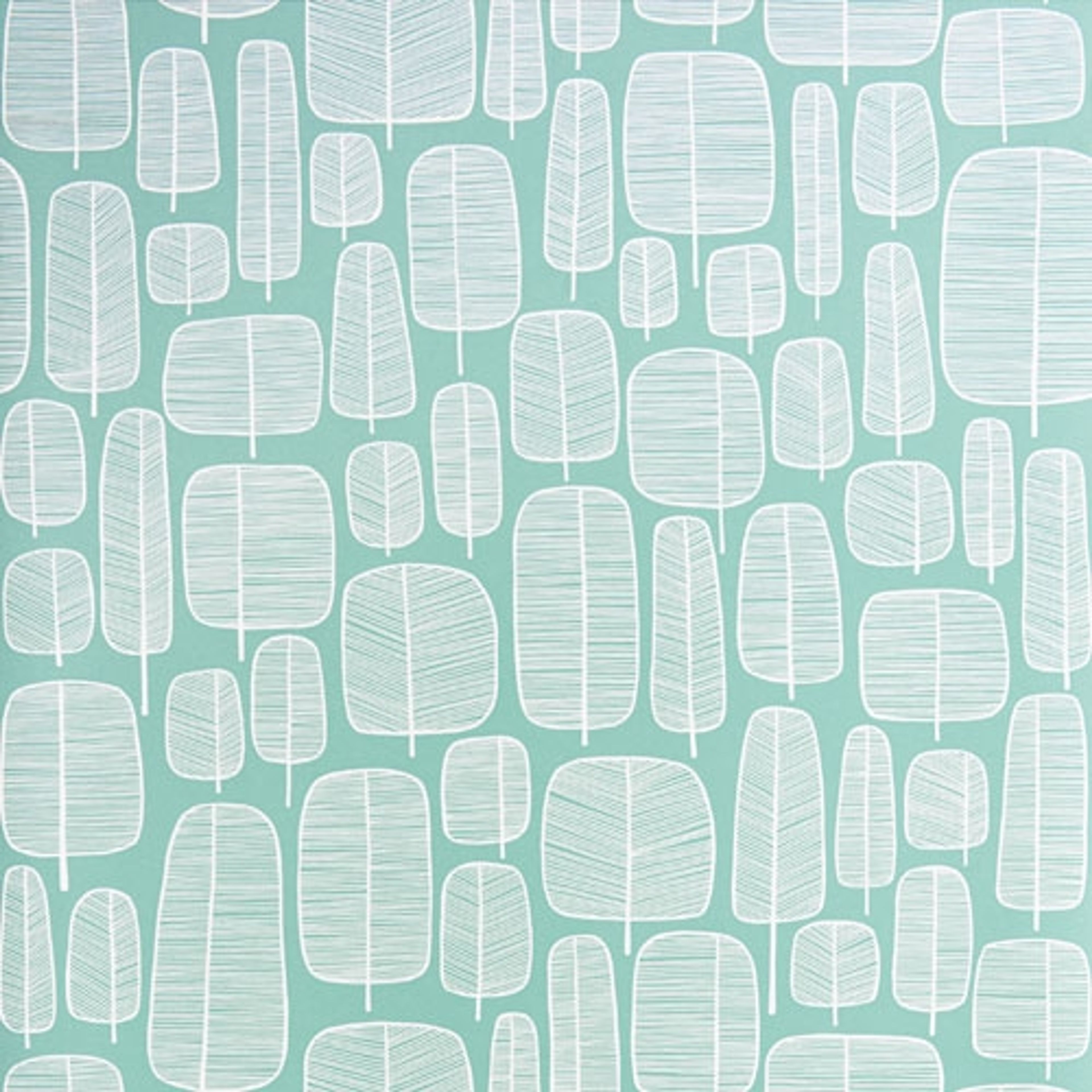 Little Trees tapet med grafiskt mönster i turkos. Från kollektionen signature. Nonwoven-material med rak passning.