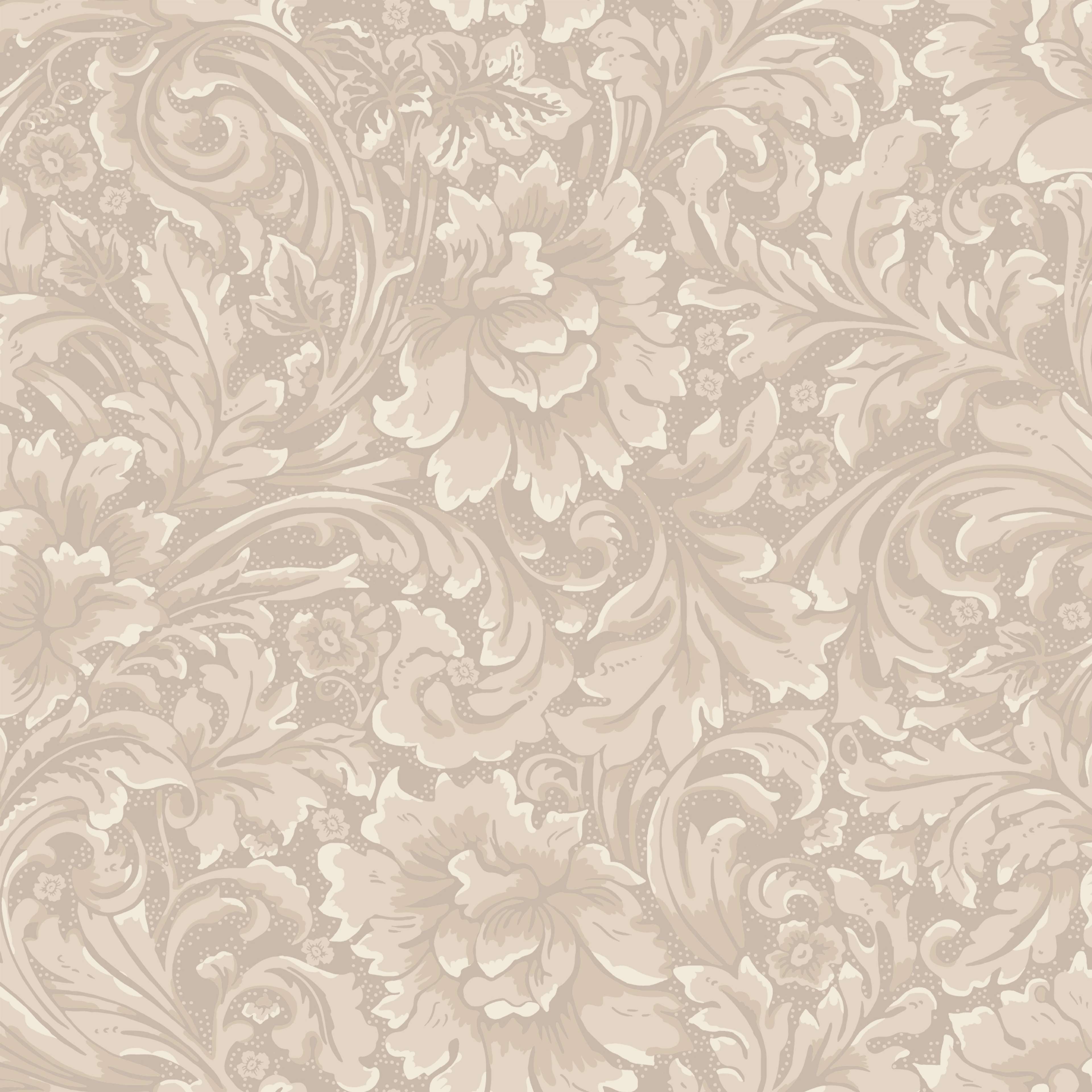 Idun Puderrosa tapet med botaniskt mönster i rosa. Från kollektionen Flora. Nonwoven-material med förskjuten passning.