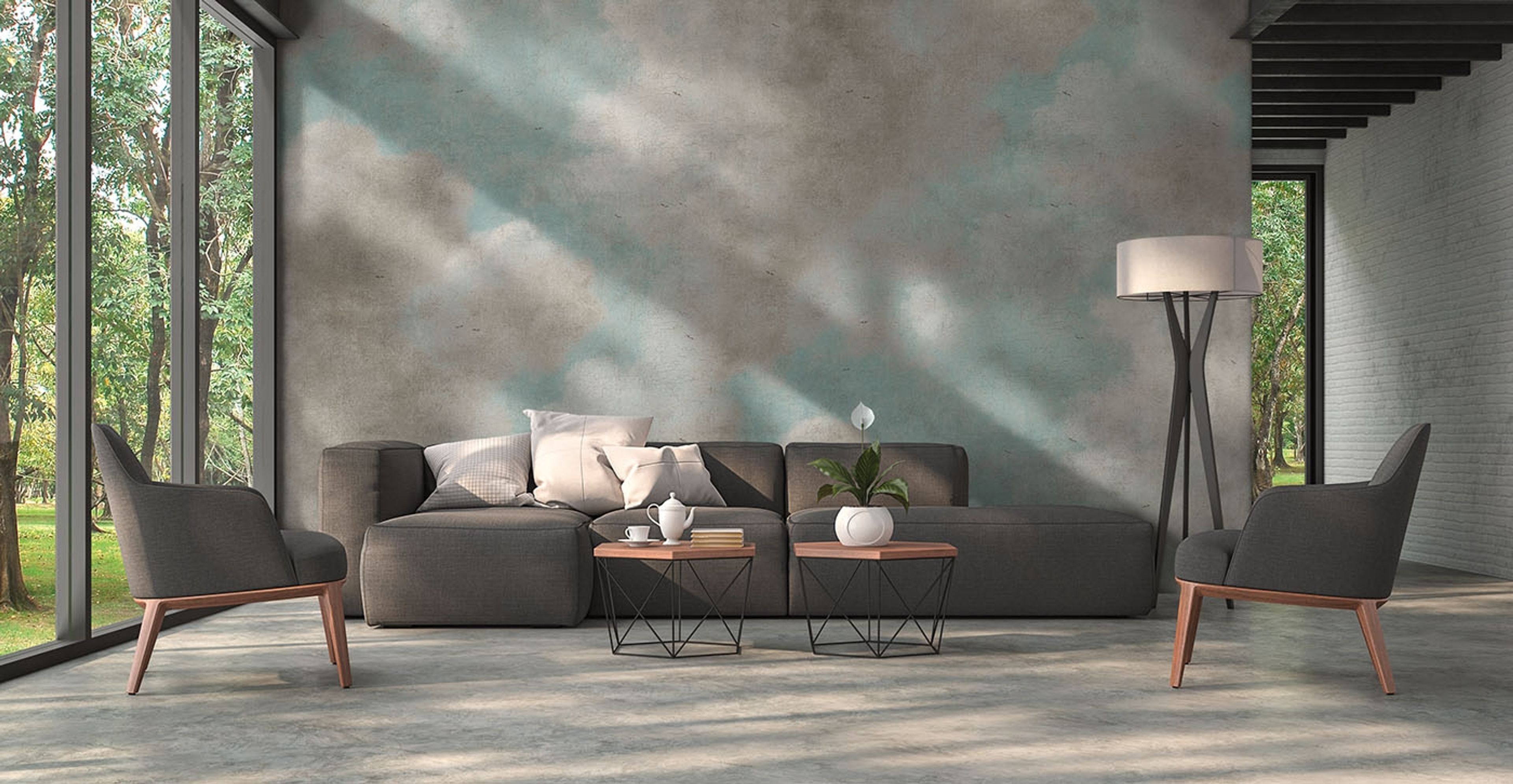 Cloud Paintning, digitaltapet i blå tapet med digitalfoto mönster i blå. Från kollektionen history of art. Nonwoven-material med fri passning. Passar i vardagsrum och matsal.