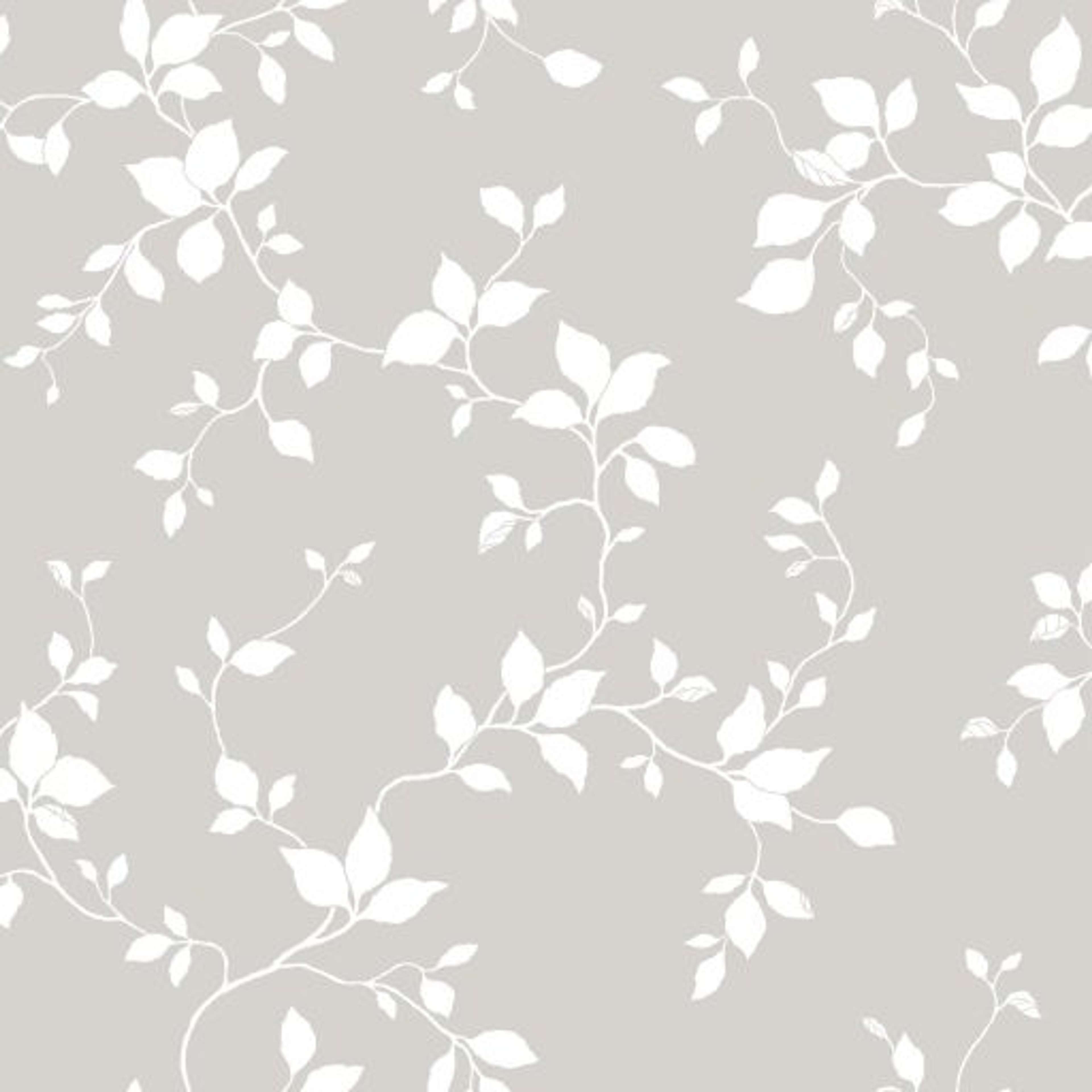 Björk, Grå tapet från duro med botaniskt mönster i grå. Från kollektionen Natur. Nonwoven-material med förskjuten passning. Country, city-stil.