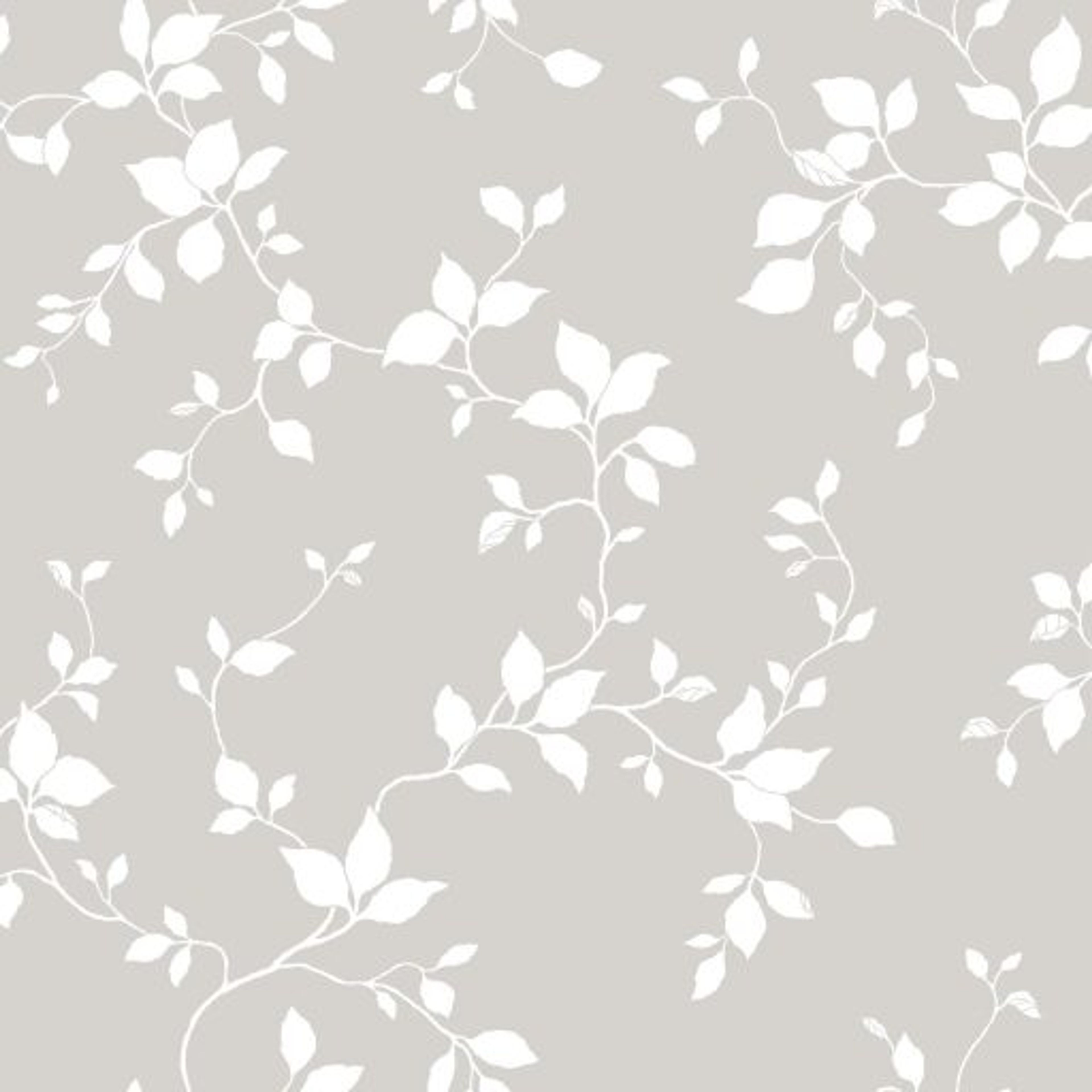 Björk, Grå tapet från duro med botaniskt mönster i grå. Från kollektionen Natur. Nonwoven-material med förskjuten passning. Country, city-stil.