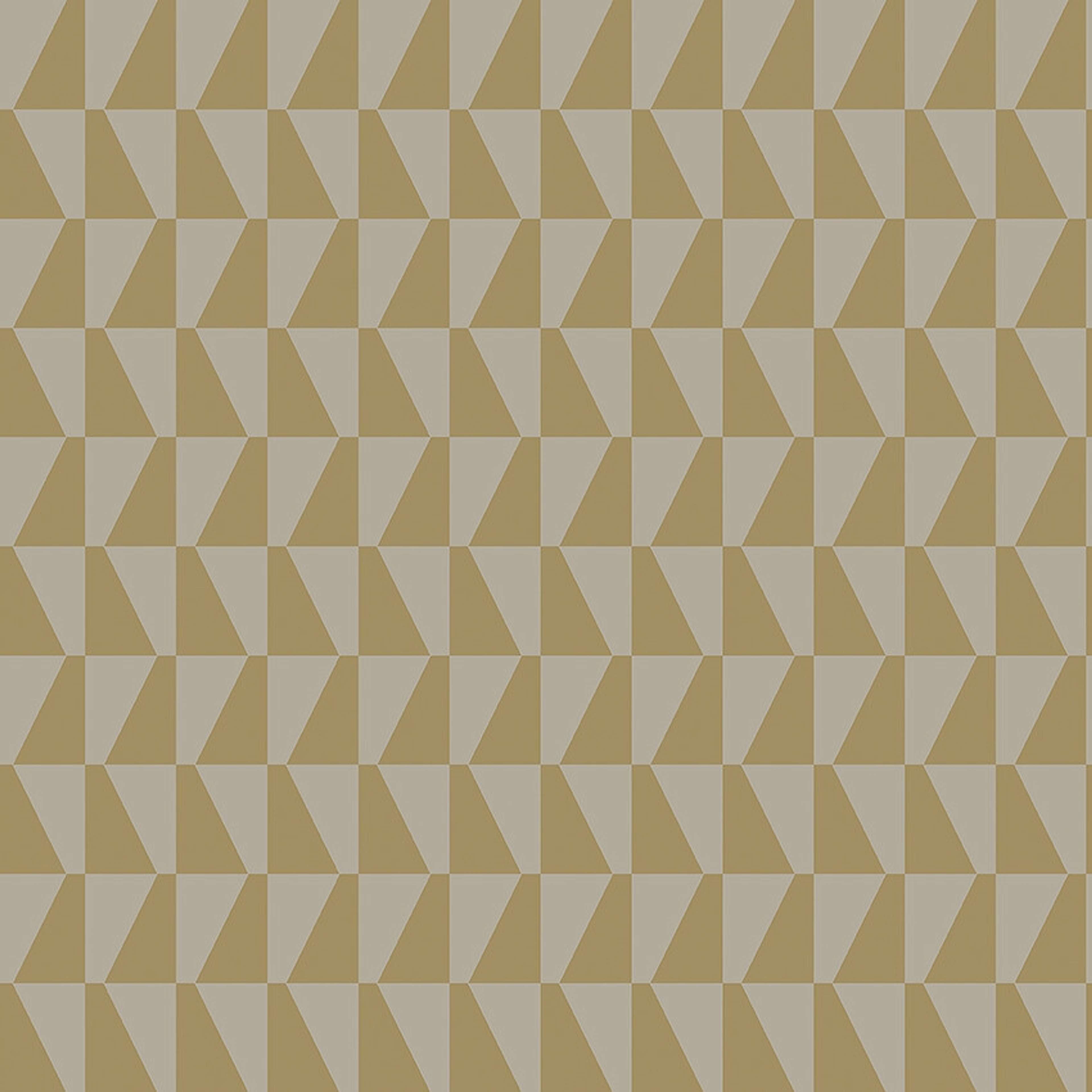 Arne Jacobsen Trapez tapet med grafiskt, retro mönster i beige. Från kollektionen Scandinavian Designers III. Nonwoven-material med rak passning.