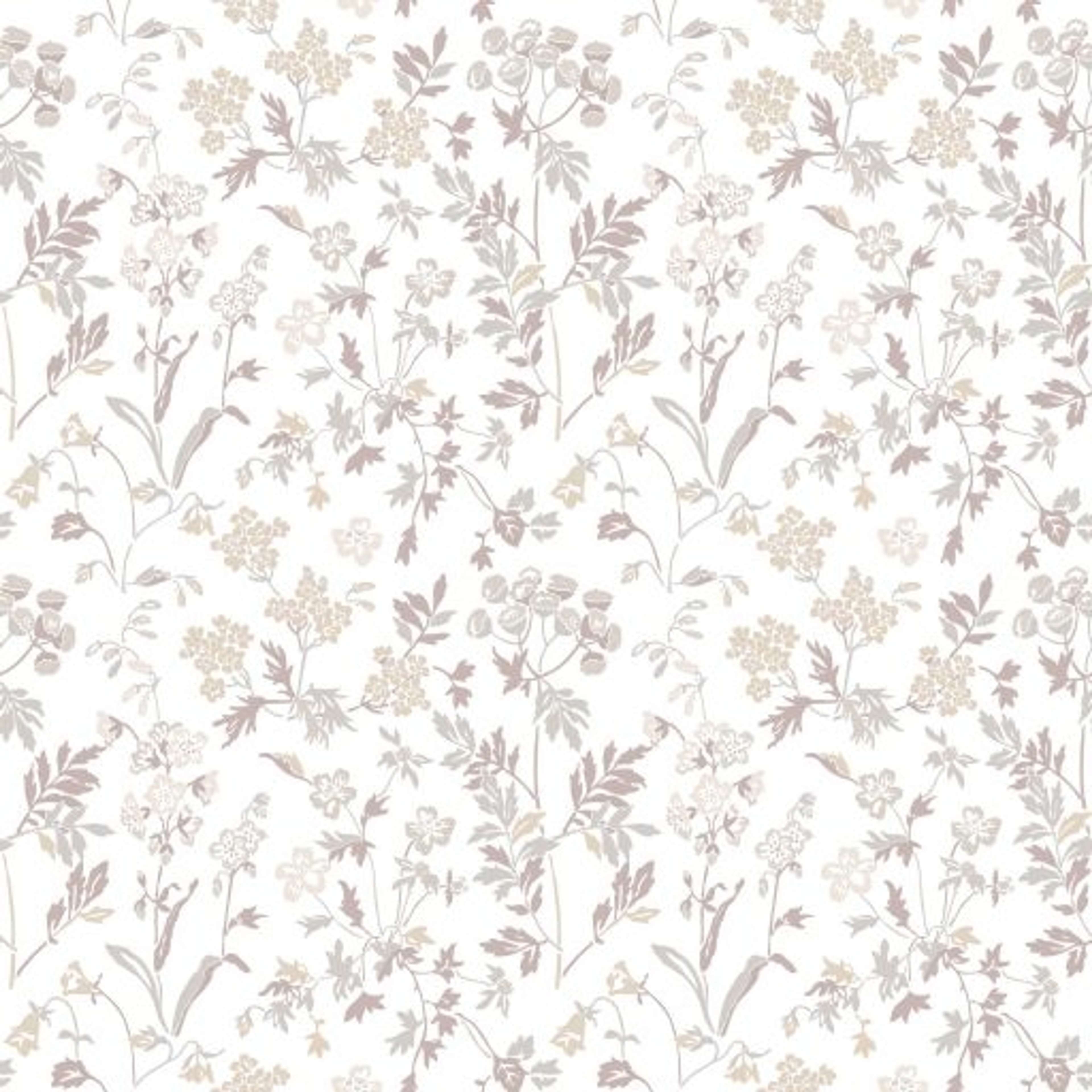 Juni, Beige/Silver tapet från duro med blommigt mönster i beige. Från kollektionen Natur. Nonwoven-material med rak passning.