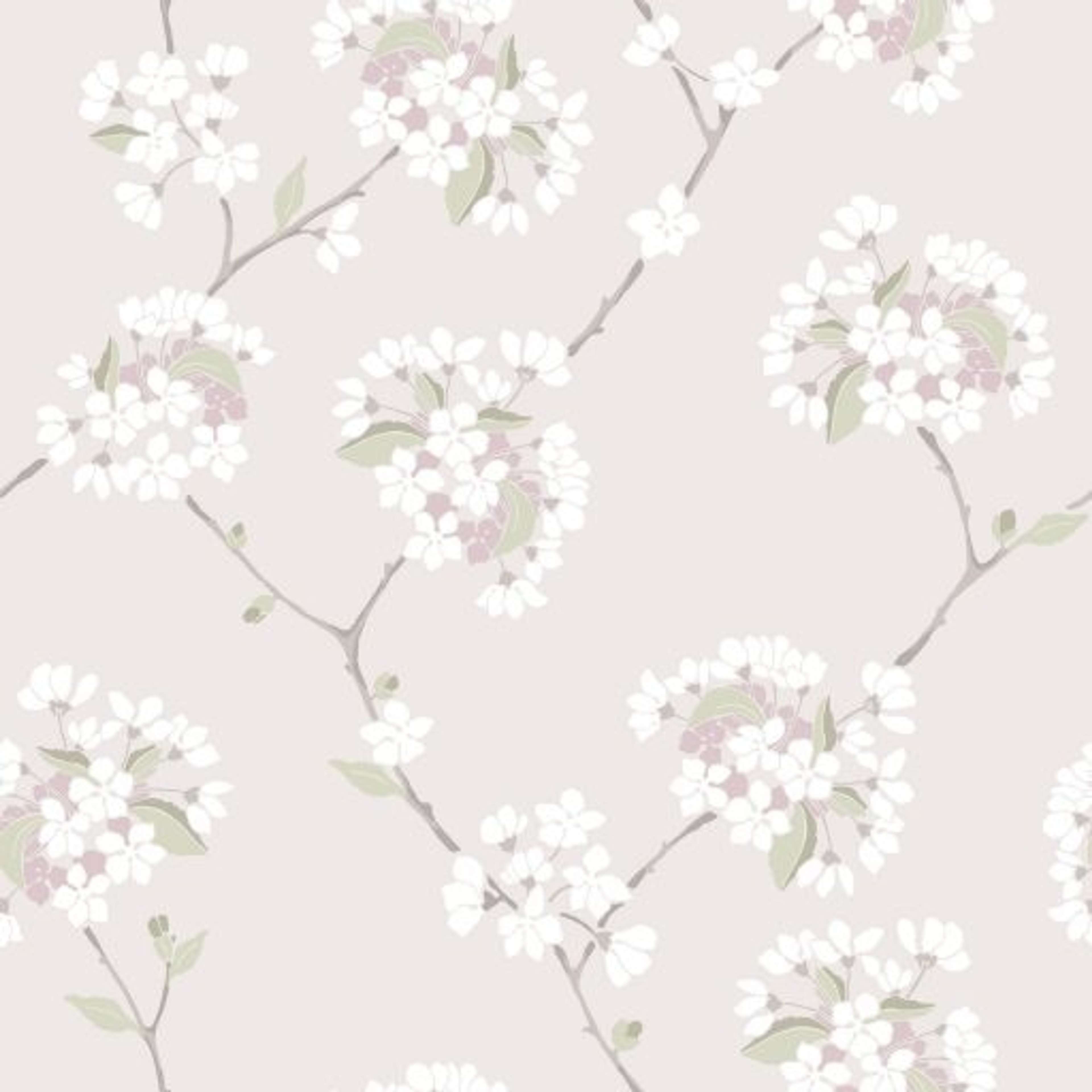 Körsbär, Beige tapet från duro med blommigt mönster i beige. Från kollektionen Natur. Nonwoven-material med rak passning. Country-stil.