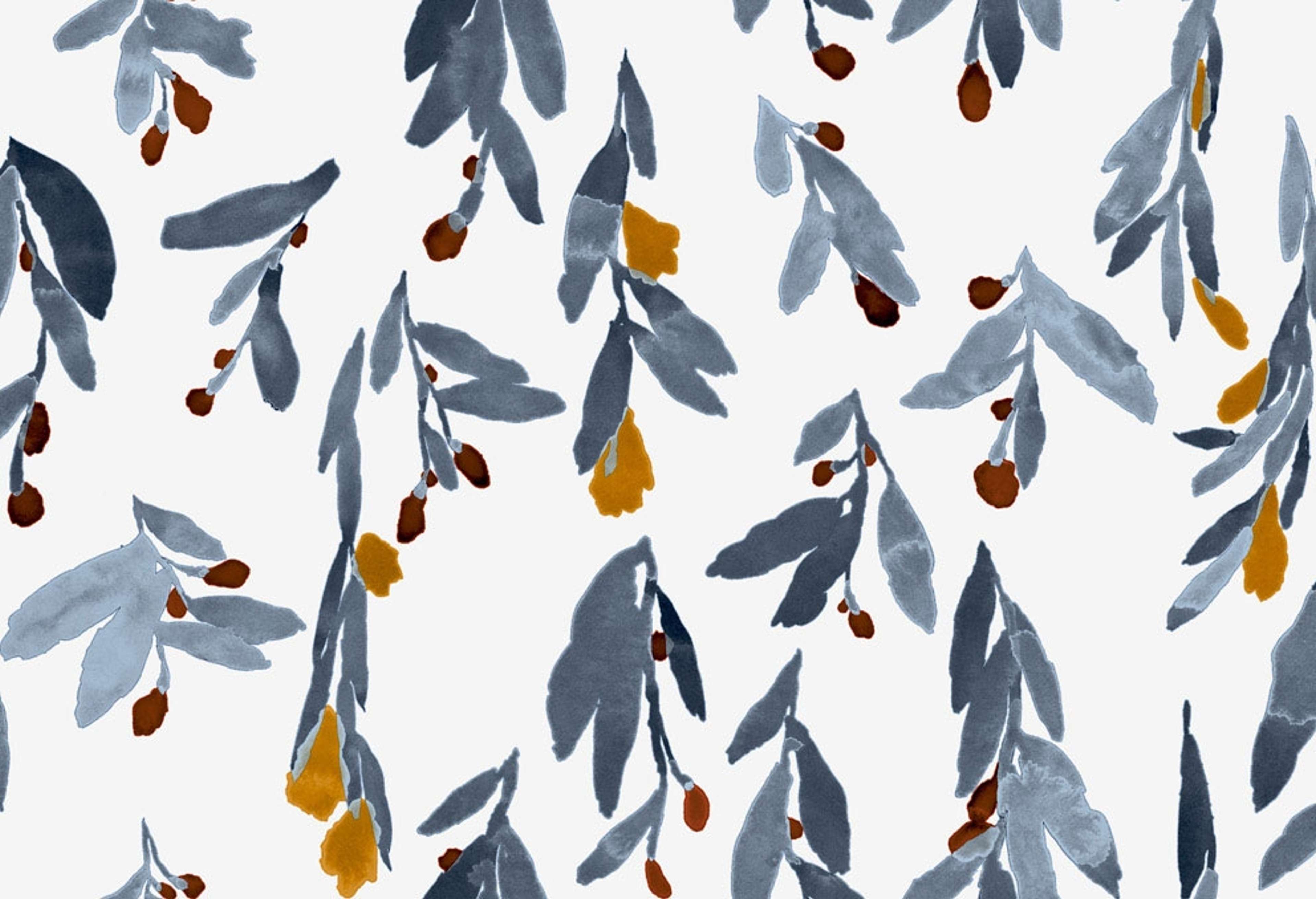 Pieni Hyhma tapet med blommigt mönster i vit. Från kollektionen Marimekko 6. Nonwoven-material med förskjuten passning.