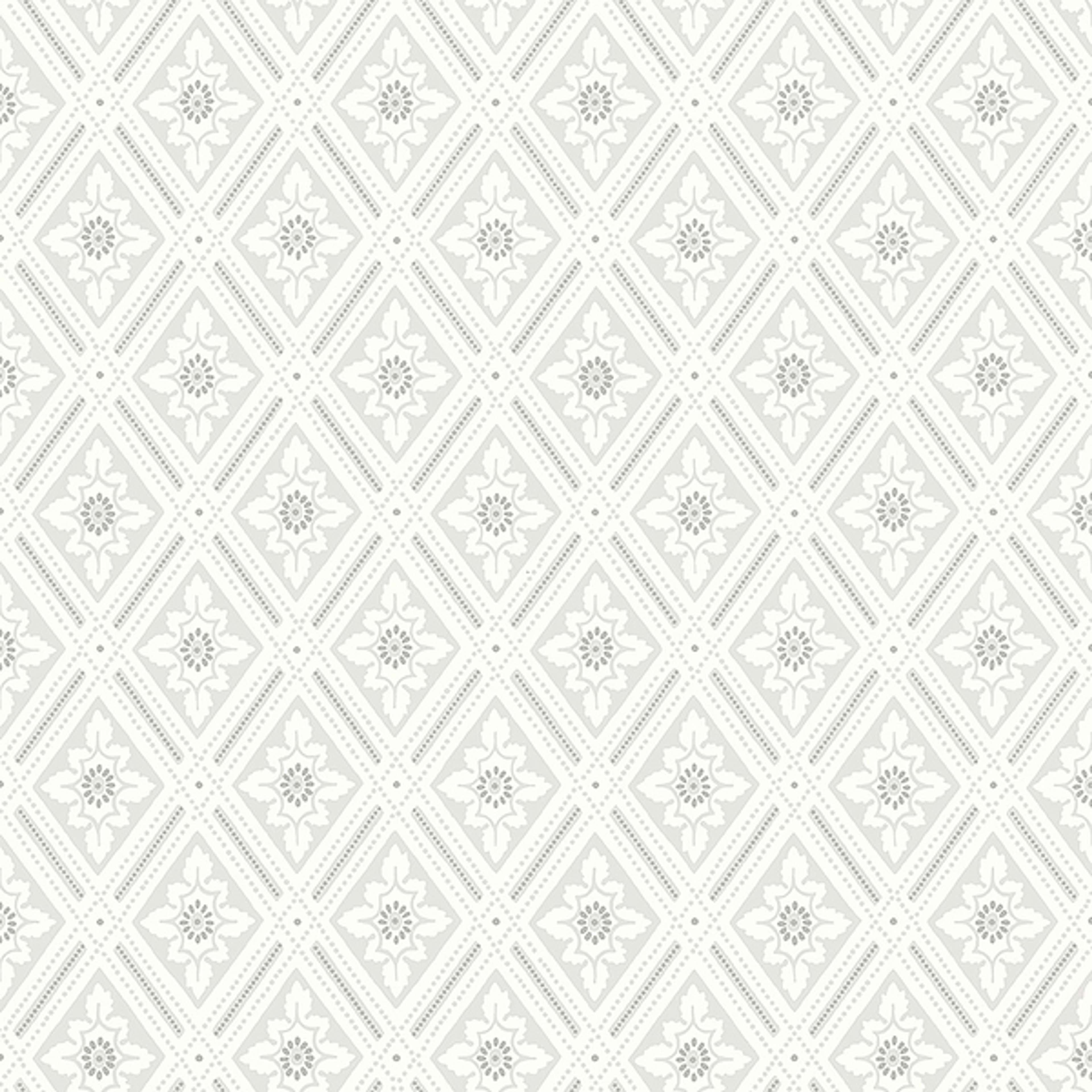 Ester mönsterbild trellis, ljusgrå tapet från Boråstapeter med rutigt, geometriskt, trellis mönster i grå. Från kollektionen Falsterbo III. Nonwoven-material med rak passning.