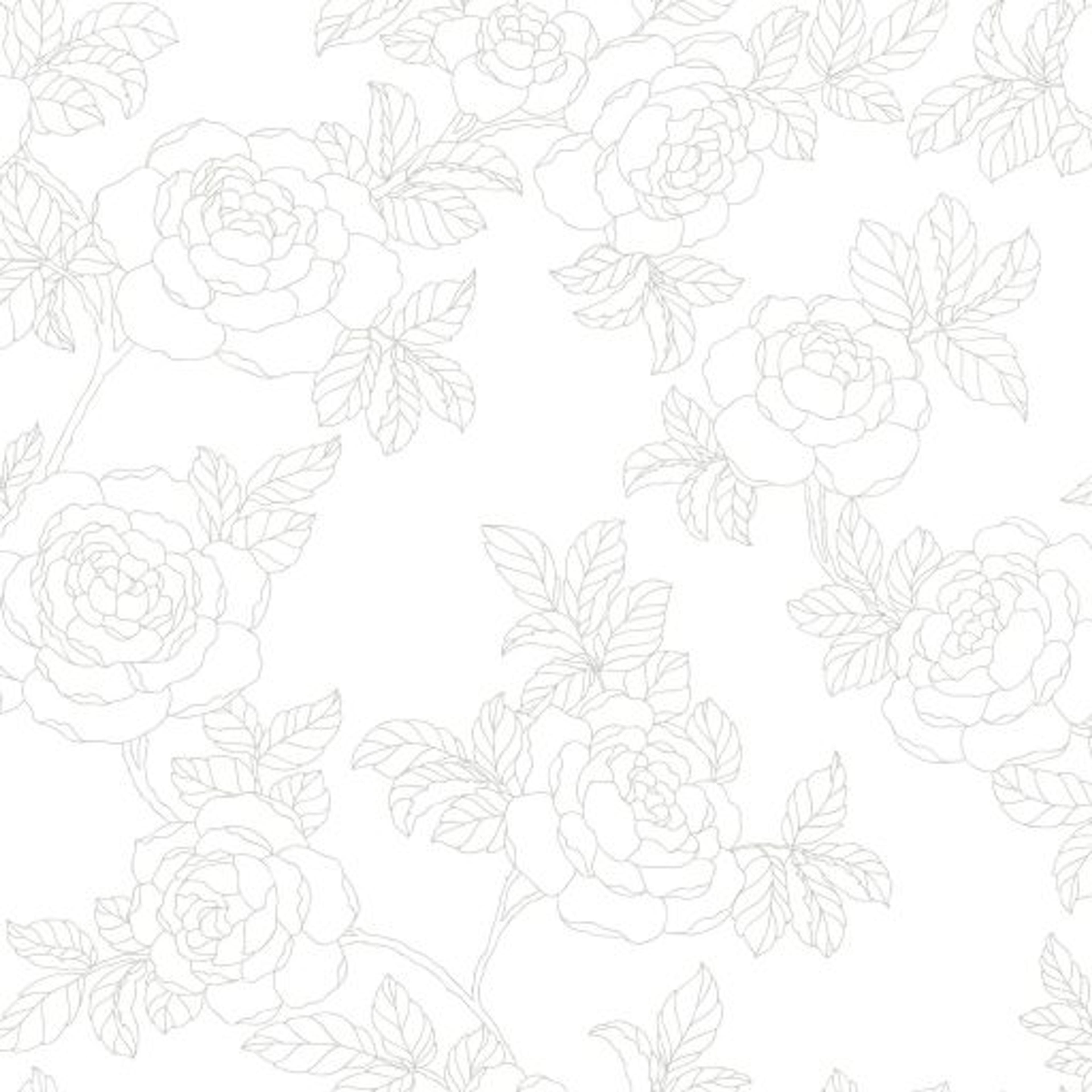 Inez, Ljusgrå tapet från duro med blommigt mönster i grå. Från kollektionen Natur. Nonwoven-material med förskjuten passning.