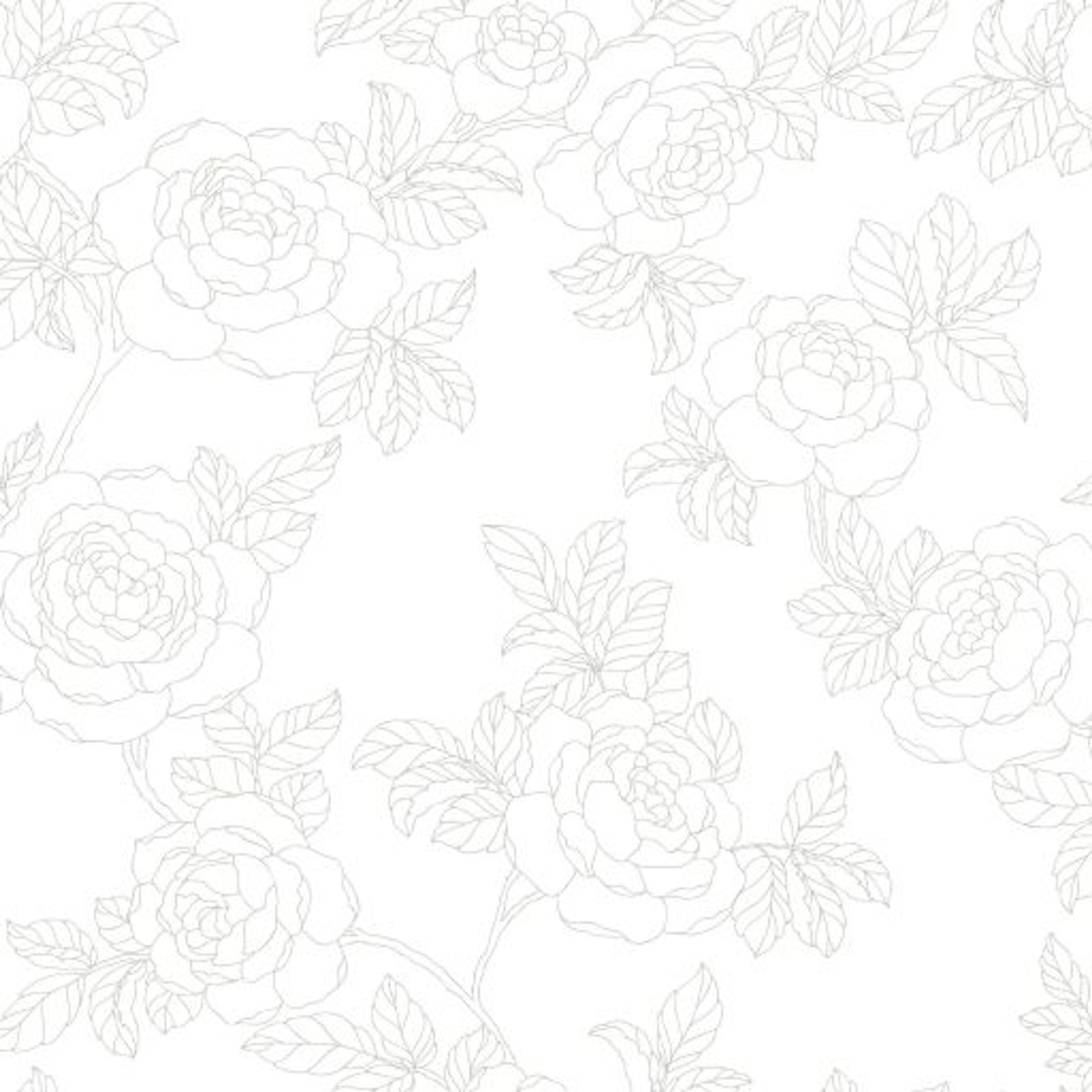 Inez, Ljusgrå tapet från duro med blommigt mönster i grå. Från kollektionen Natur. Nonwoven-material med förskjuten passning.