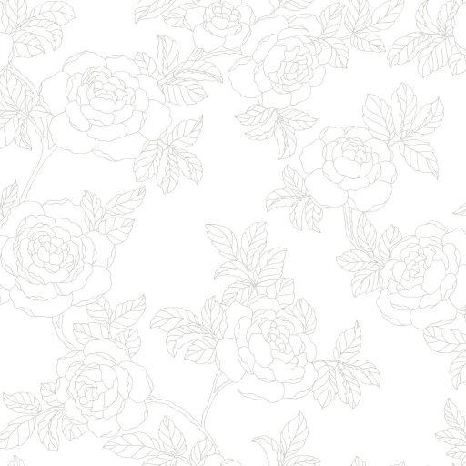 Inez, Ljusgrå tapet från duro med blommigt mönster i grå. Från kollektionen Natur. Nonwoven-material med förskjuten passning.