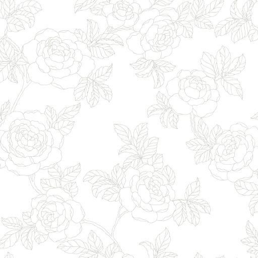 Inez, Ljusgrå tapet från duro med blommigt mönster i grå. Från kollektionen Natur. Nonwoven-material med förskjuten passning.