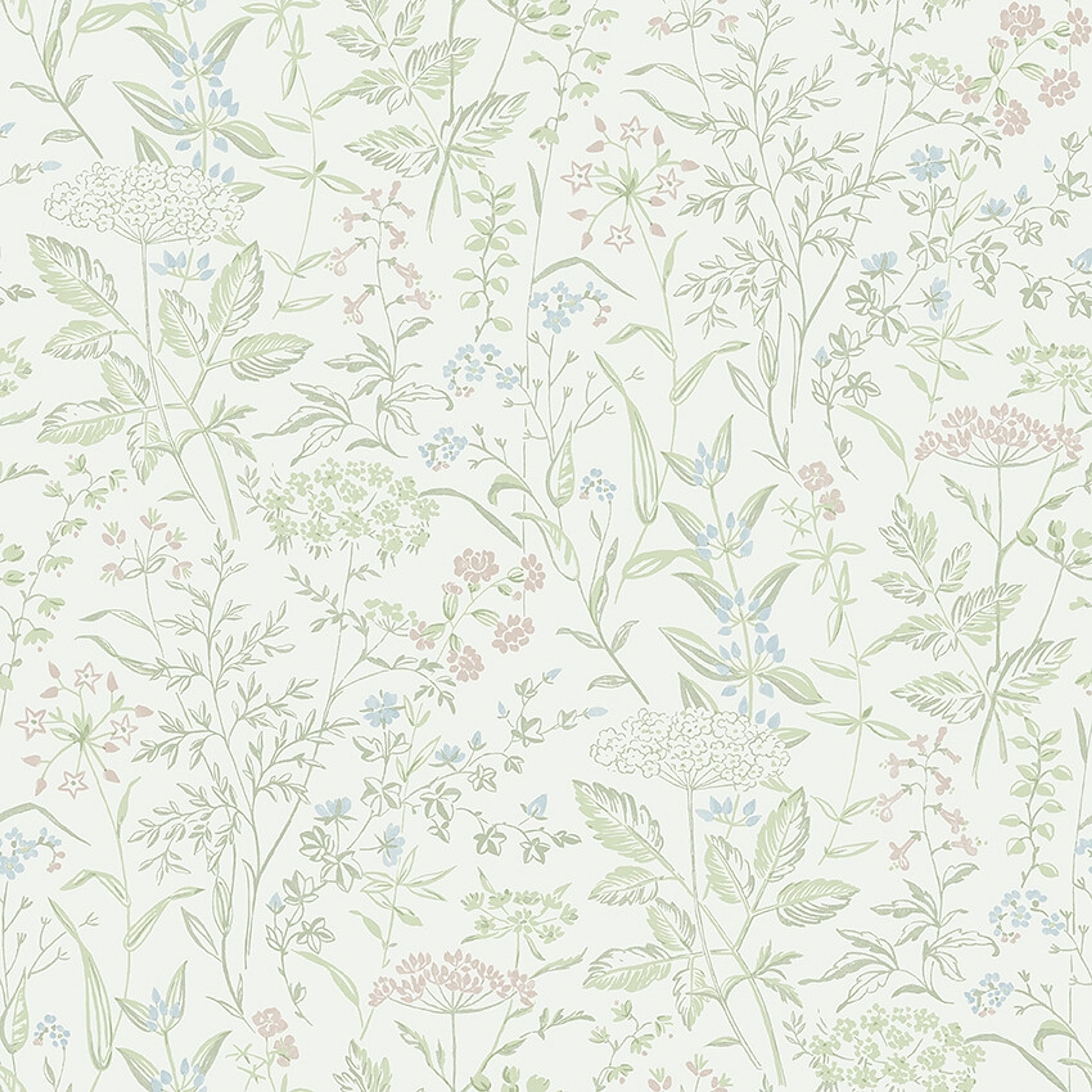 Emil 38734, tapet tapet med botaniskt, blommigt mönster i beige. Från kollektionen Borosan Hem. Nonwoven-material med rak passning.