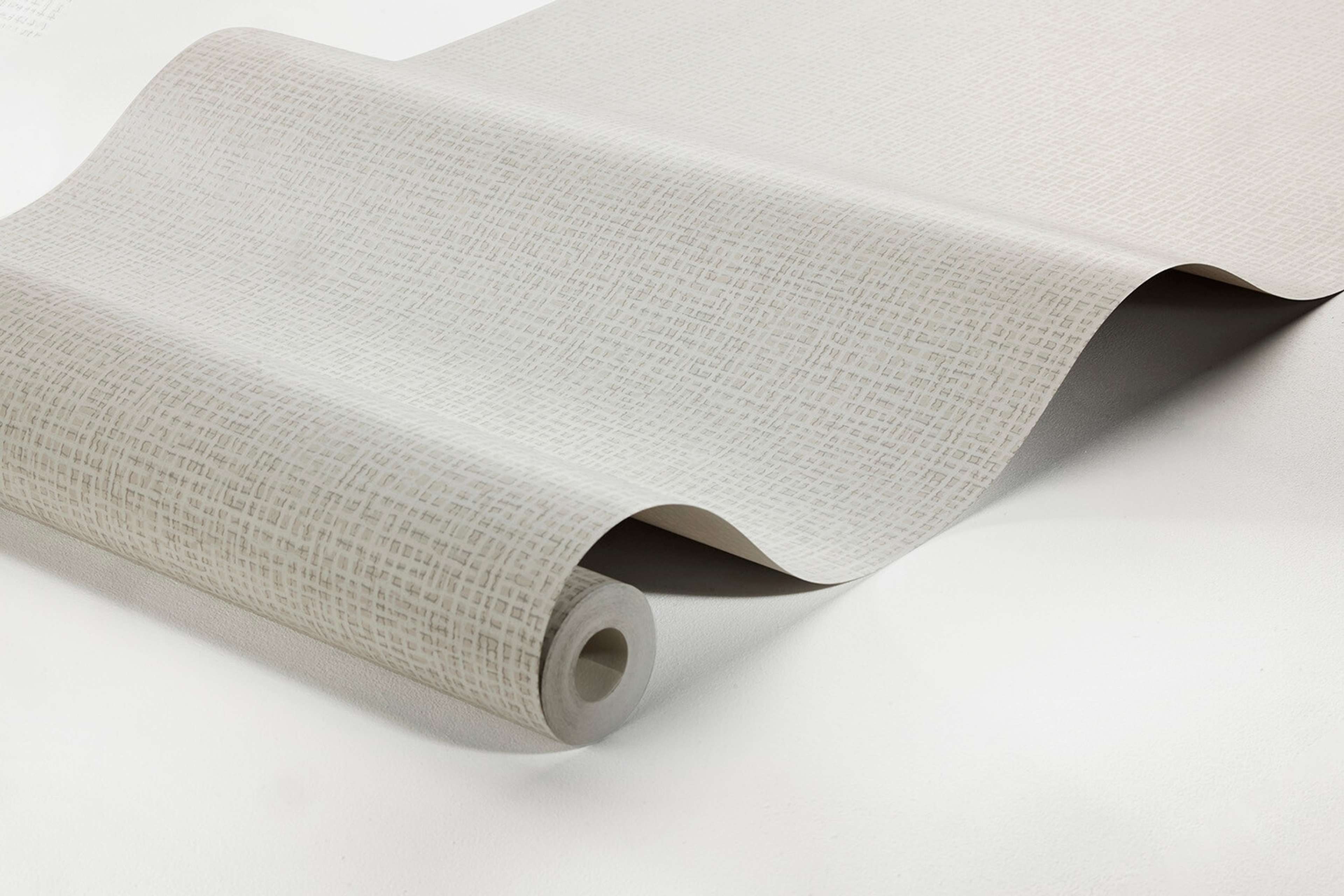 Vivalla tapet enfärgad i grå. Från kollektionen Alla Tiders Hus. Nonwoven-material. Passar i vardagsrum, matsal och kök.