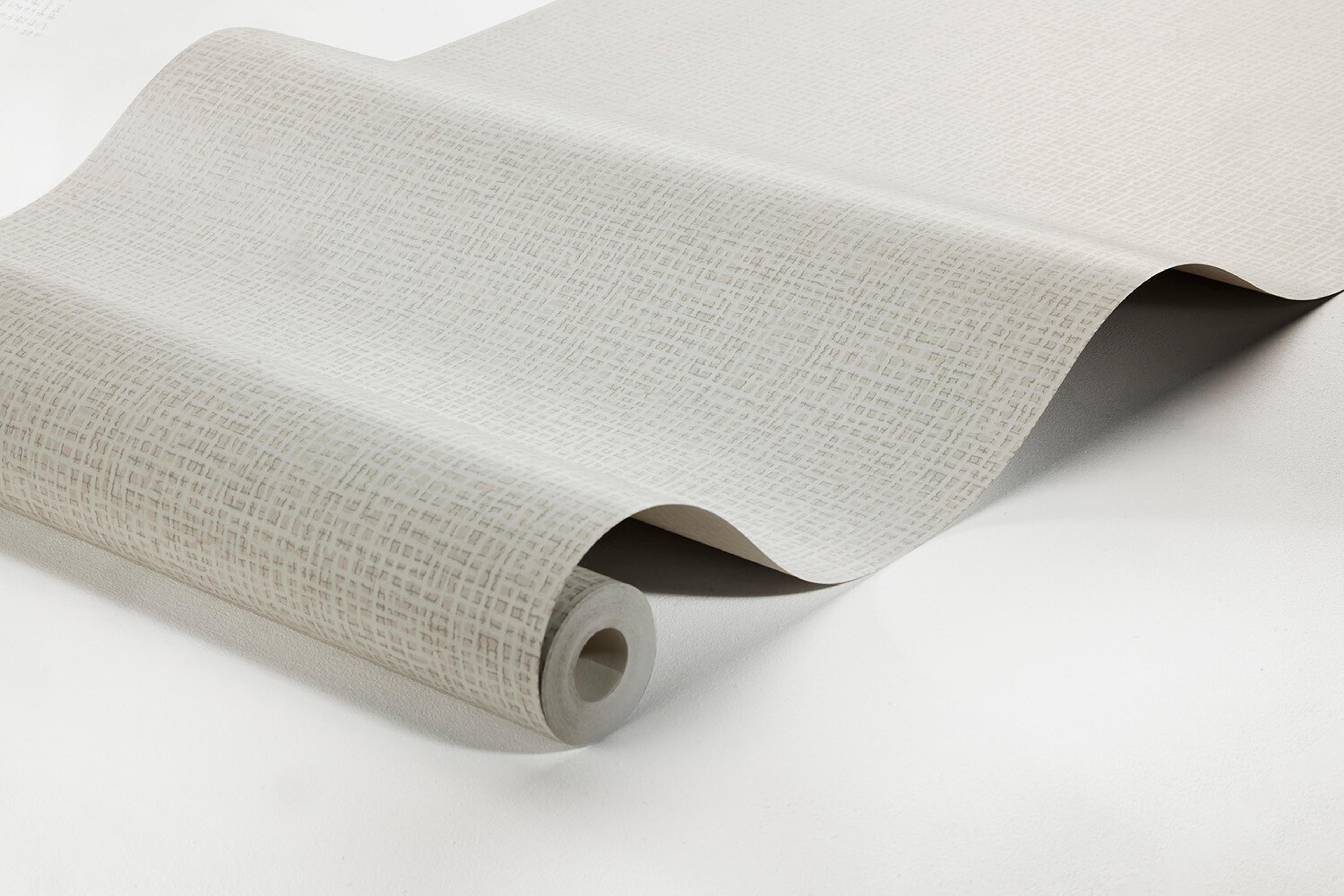 Vivalla tapet enfärgad i grå. Från kollektionen Alla Tiders Hus. Nonwoven-material. Passar i vardagsrum, matsal och kök.