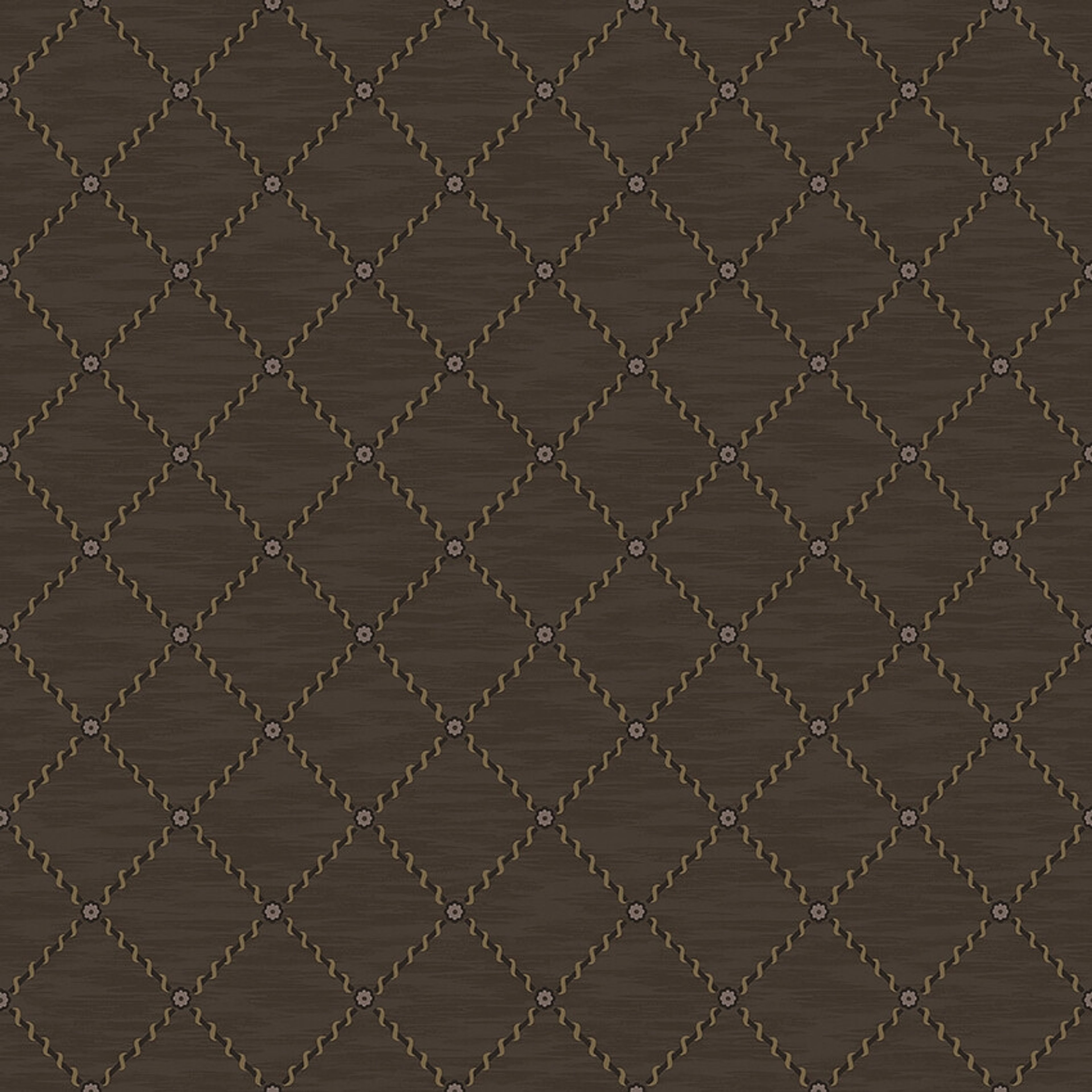 Golden Trellis brun rutmönster med guldskimmer tapet med rutigt, trellis mönster i brun. Från kollektionen Treasured. Nonwoven-material med rak passning. Passar i kök, hall och arbetsrum.