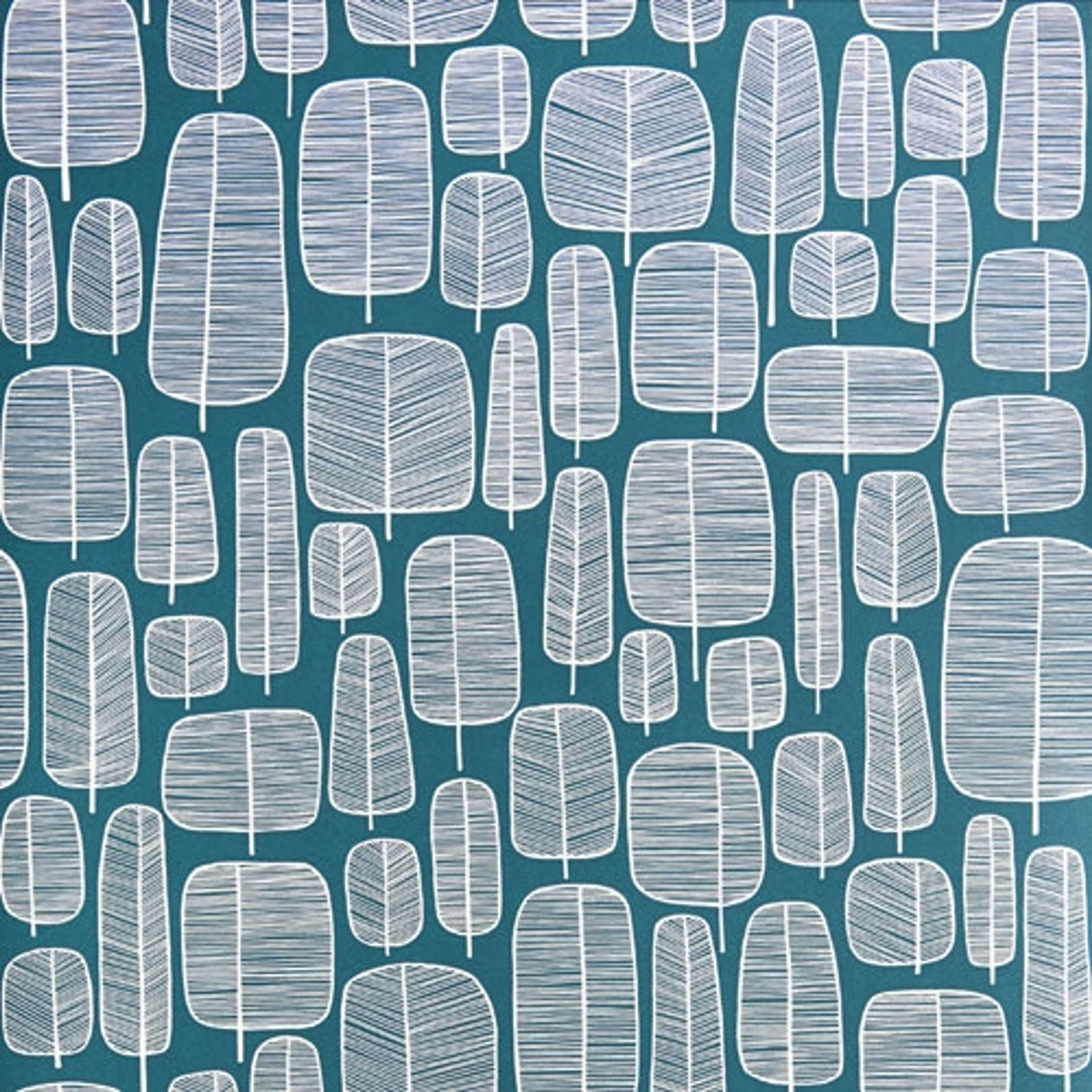 Little Trees tapet med grafiskt mönster i blå. Från kollektionen signature. Nonwoven-material med rak passning.