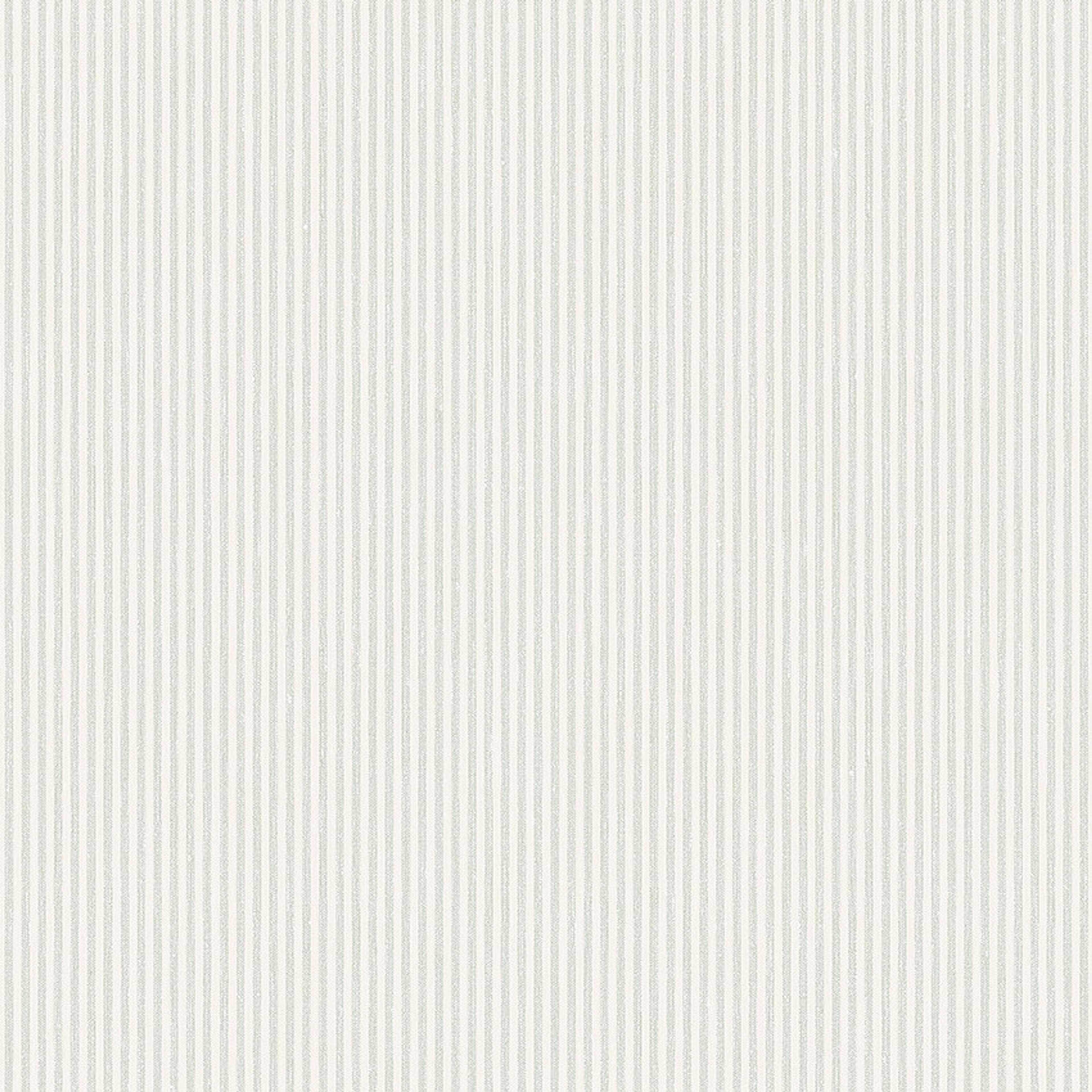 Polka Stripe tapet med randigt mönster i grön. Från kollektionen Linen. Nonwoven-material.