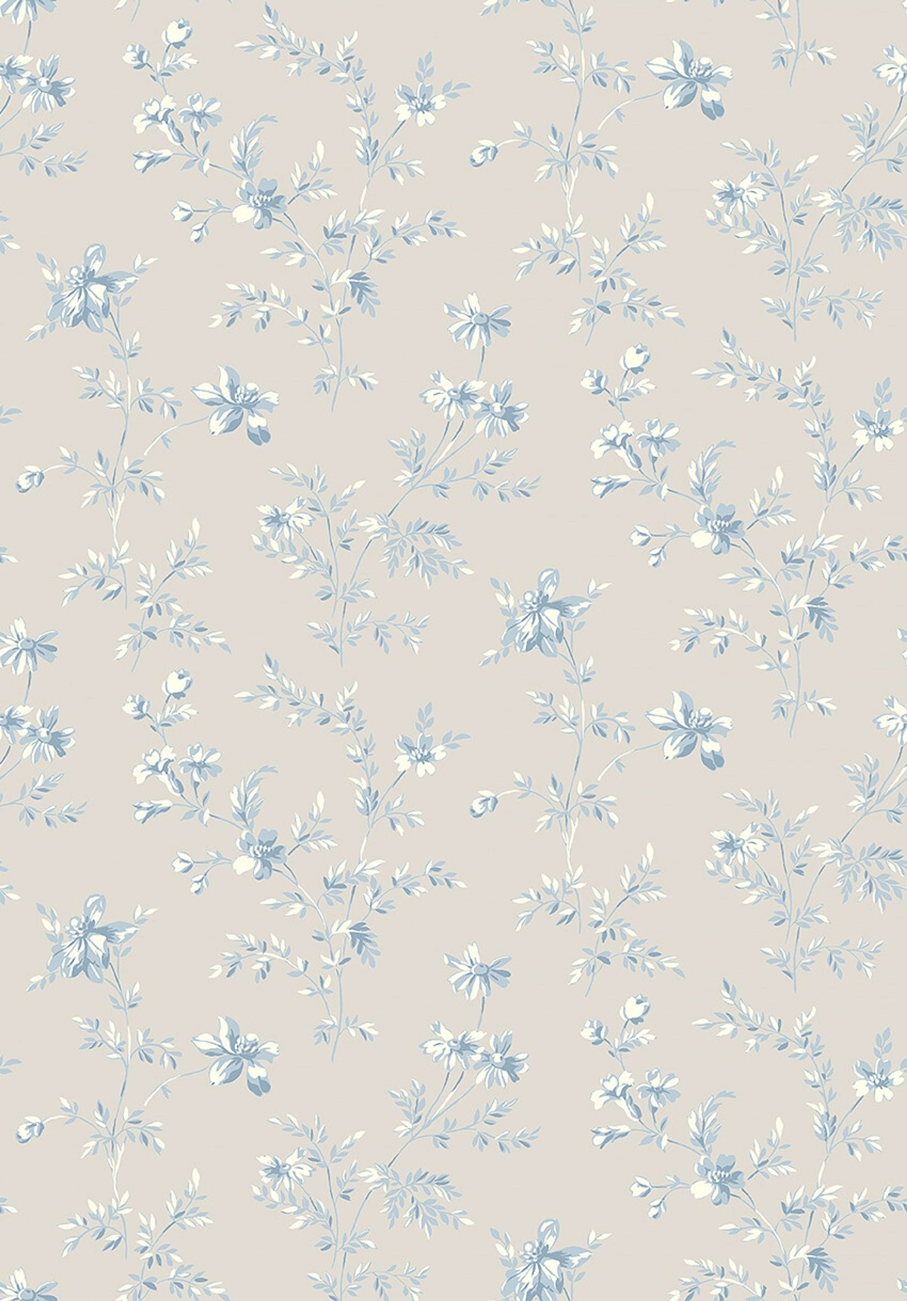 Ängsblomma tapet med blommigt mönster i blå och beige. Från kollektionen timeless traditions. Nonwoven-material med rak passning.