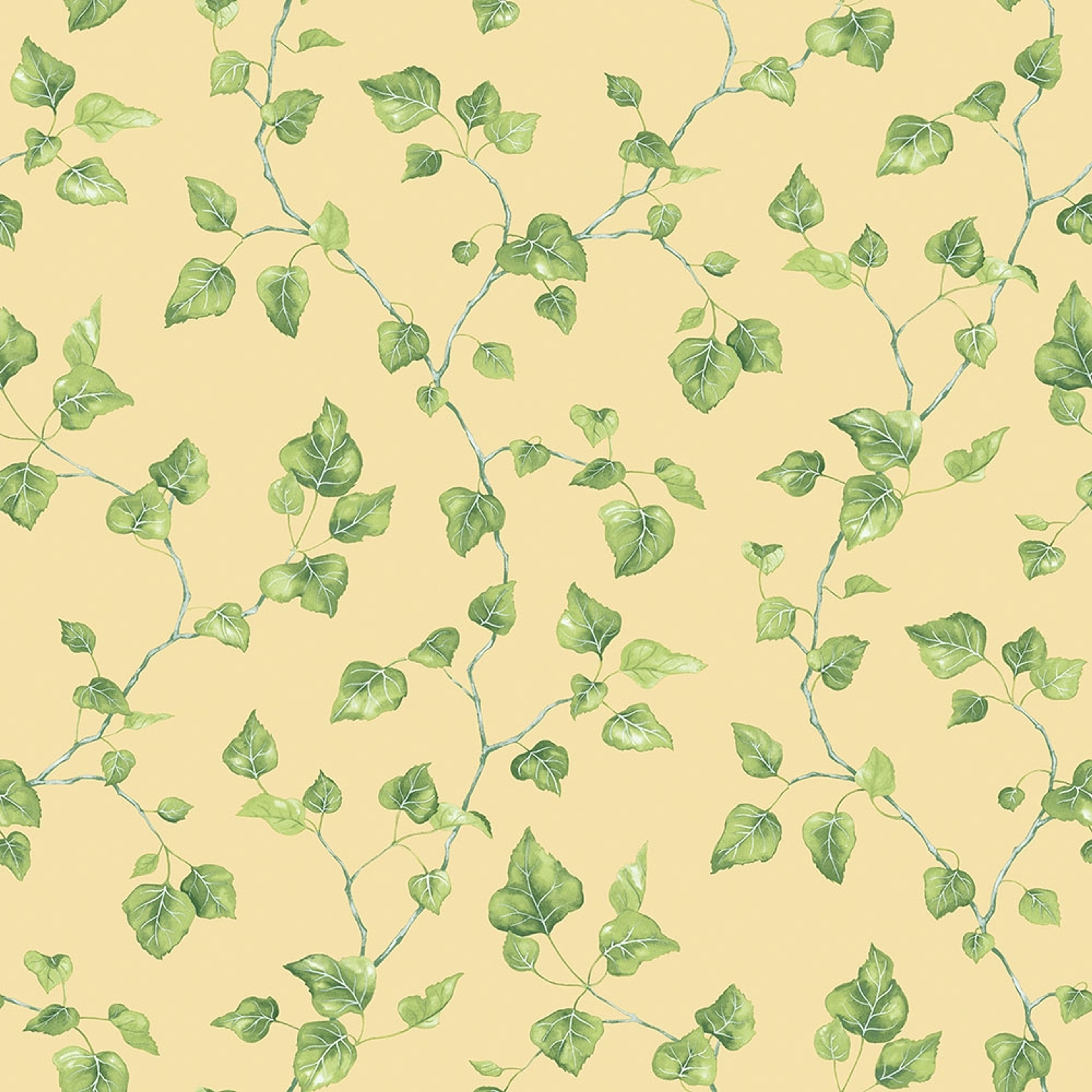 Just Ivy tapet med botaniskt mönster i grön och beige. Från kollektionen Just Kitchens. Nonwoven-material med rak passning.