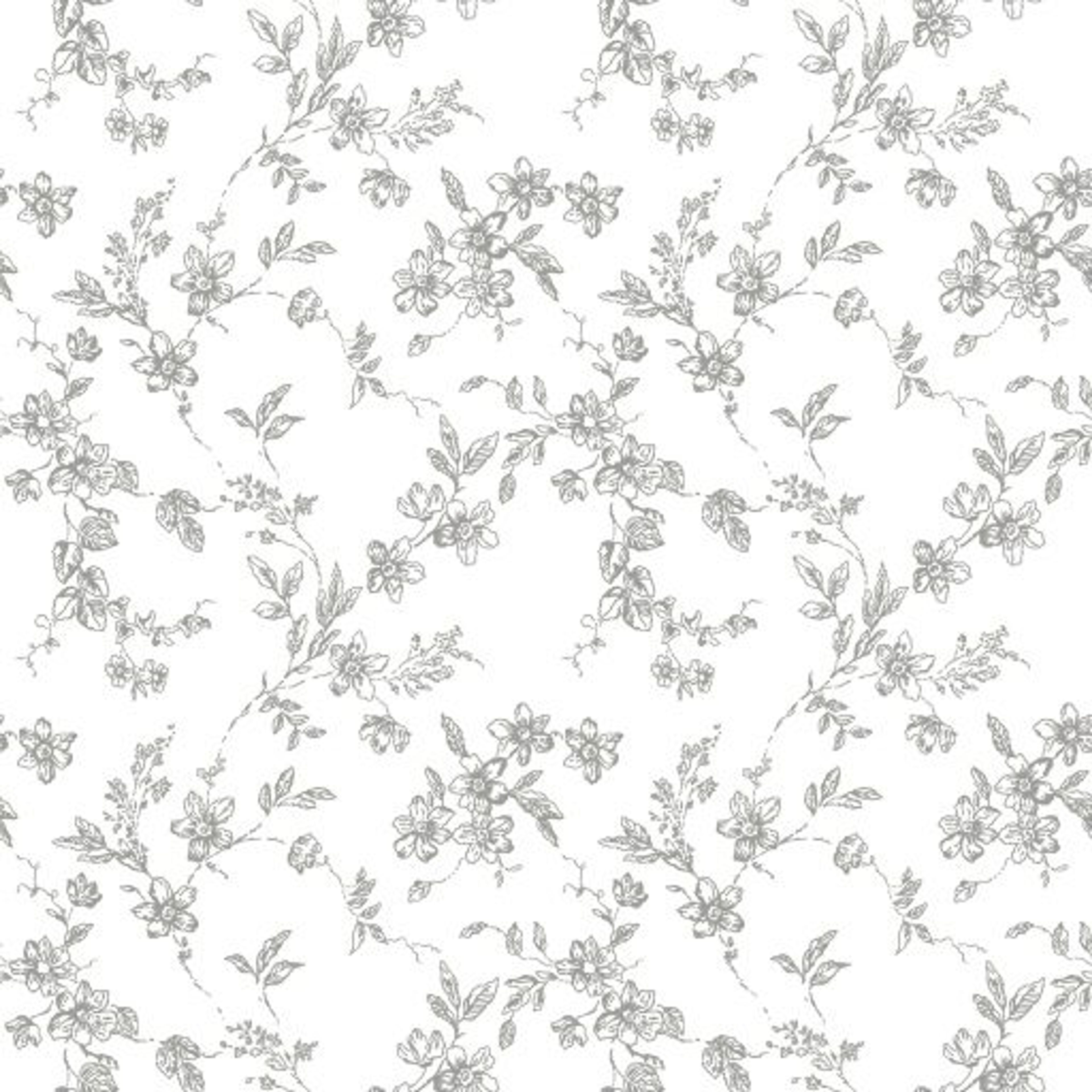 Bella, Grå tapet från duro med blommigt mönster i grå. Från kollektionen Spira. Nonwoven-material med rak passning.