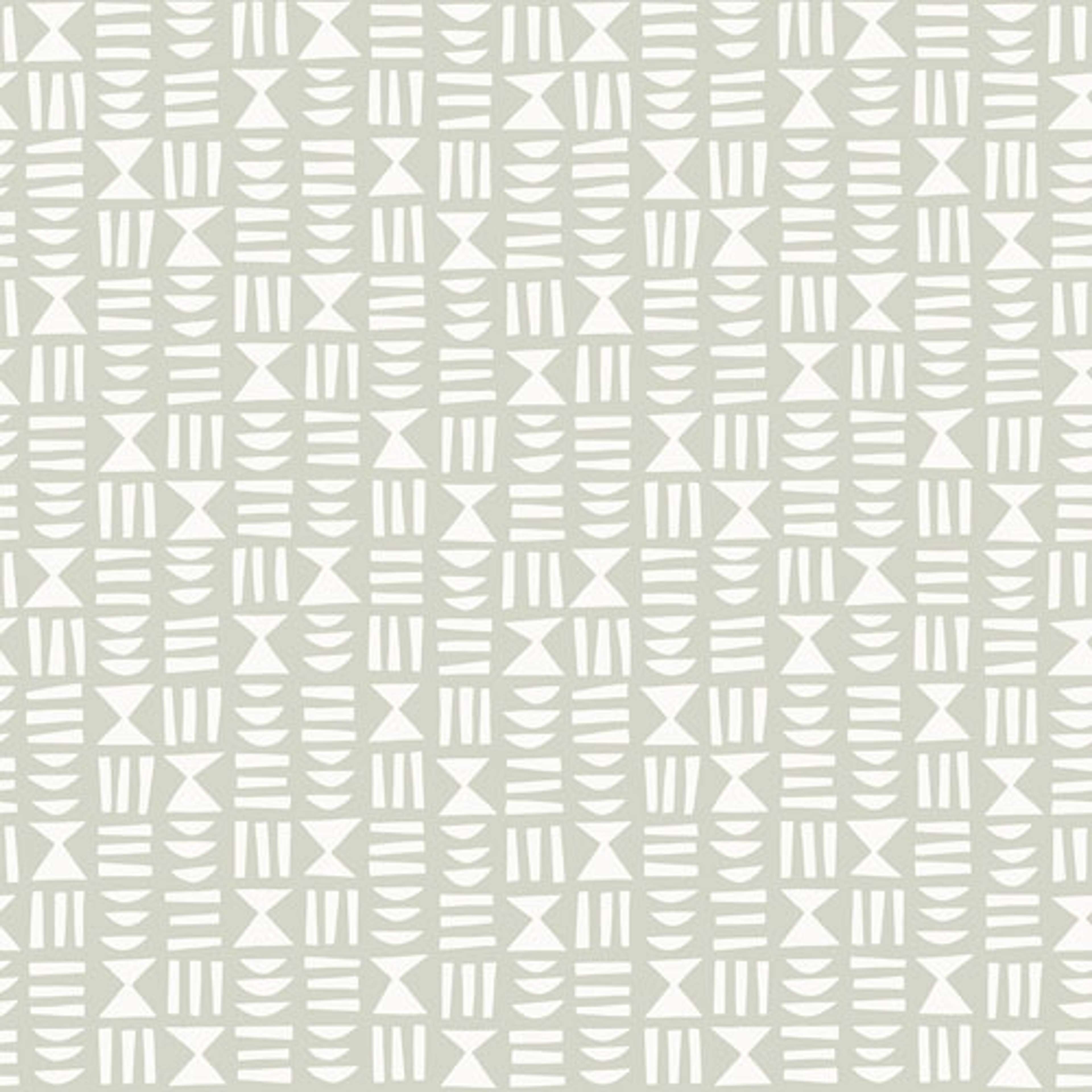 Heiroglyph Papyrus tapet från Midbec med grafiskt, retro mönster i grå. Från kollektionen Kinfolk. Nonwoven-material med rak passning.