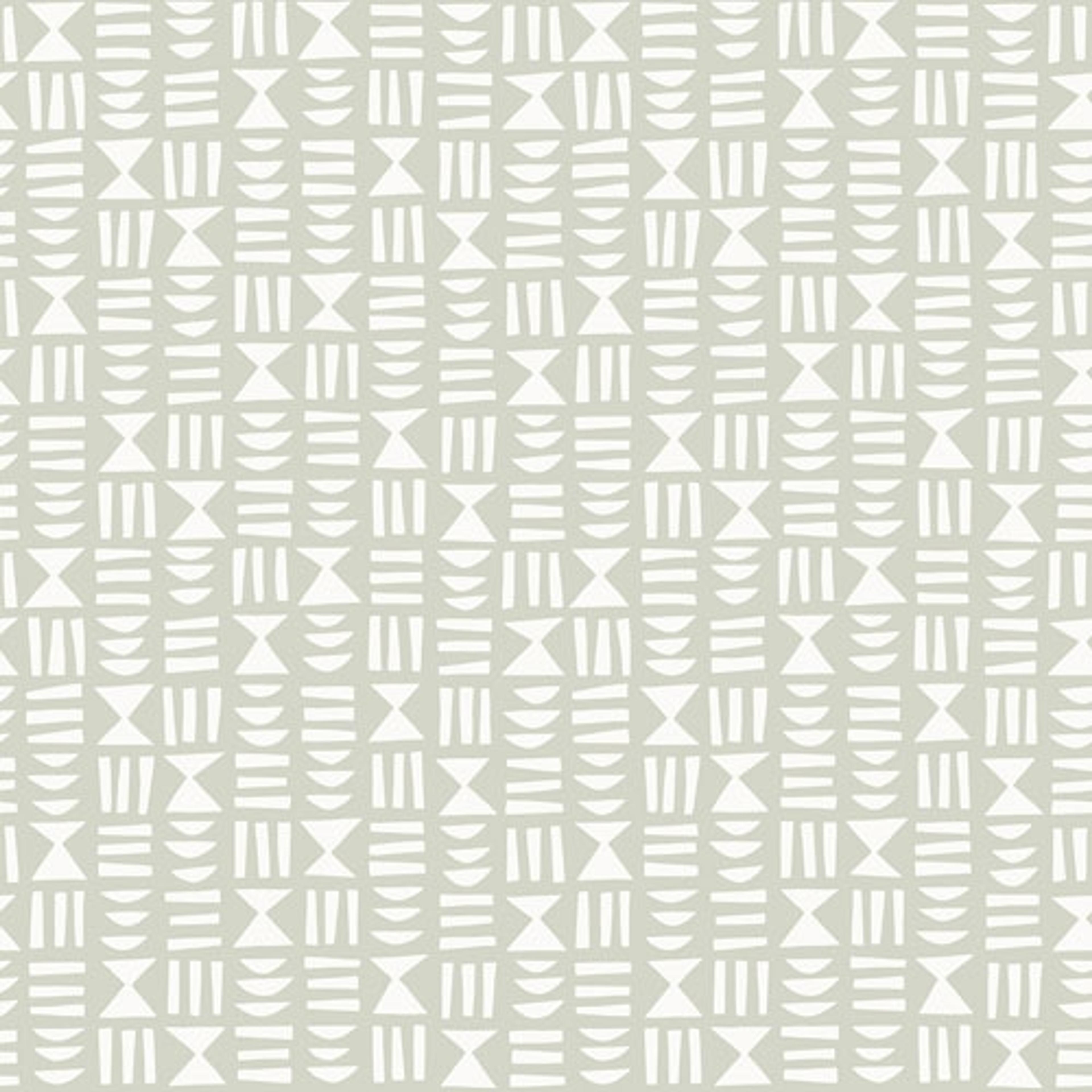 Heiroglyph Papyrus tapet från Midbec med grafiskt, retro mönster i grå. Från kollektionen Kinfolk. Nonwoven-material med rak passning.