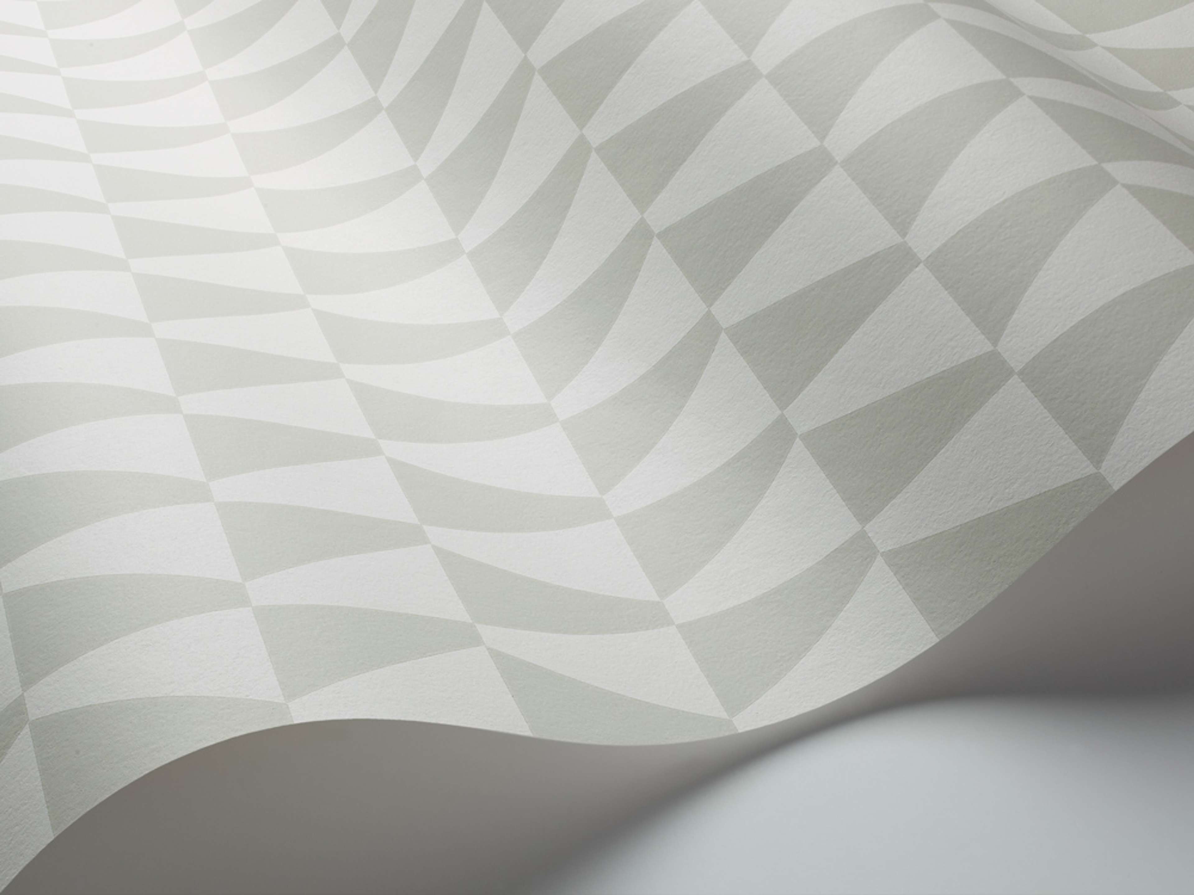 Trapez tapet från Boråstapeter med grafiskt, retro mönster i vit och grön. Från kollektionen Scandinavian Designers II. Nonwoven-material med rak passning. Vintage-stil.