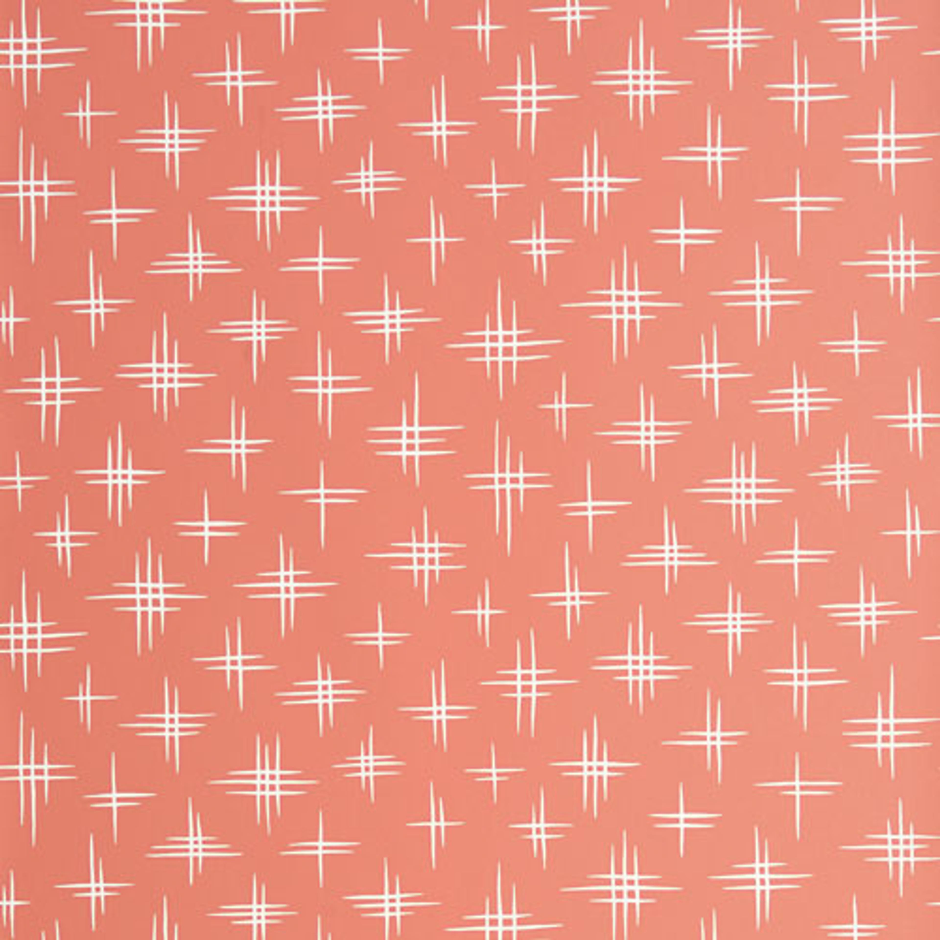 Limelight Sundown tapet från Midbec med retro mönster i orange. Från kollektionen Pioneer. Nonwoven-material med förskjuten passning.