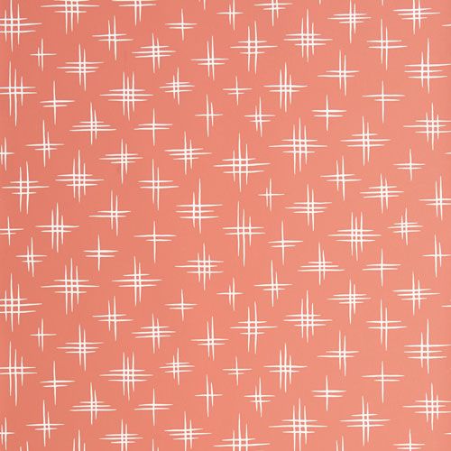 Limelight Sundown tapet från Midbec med retro mönster i orange. Från kollektionen Pioneer. Nonwoven-material med förskjuten passning.