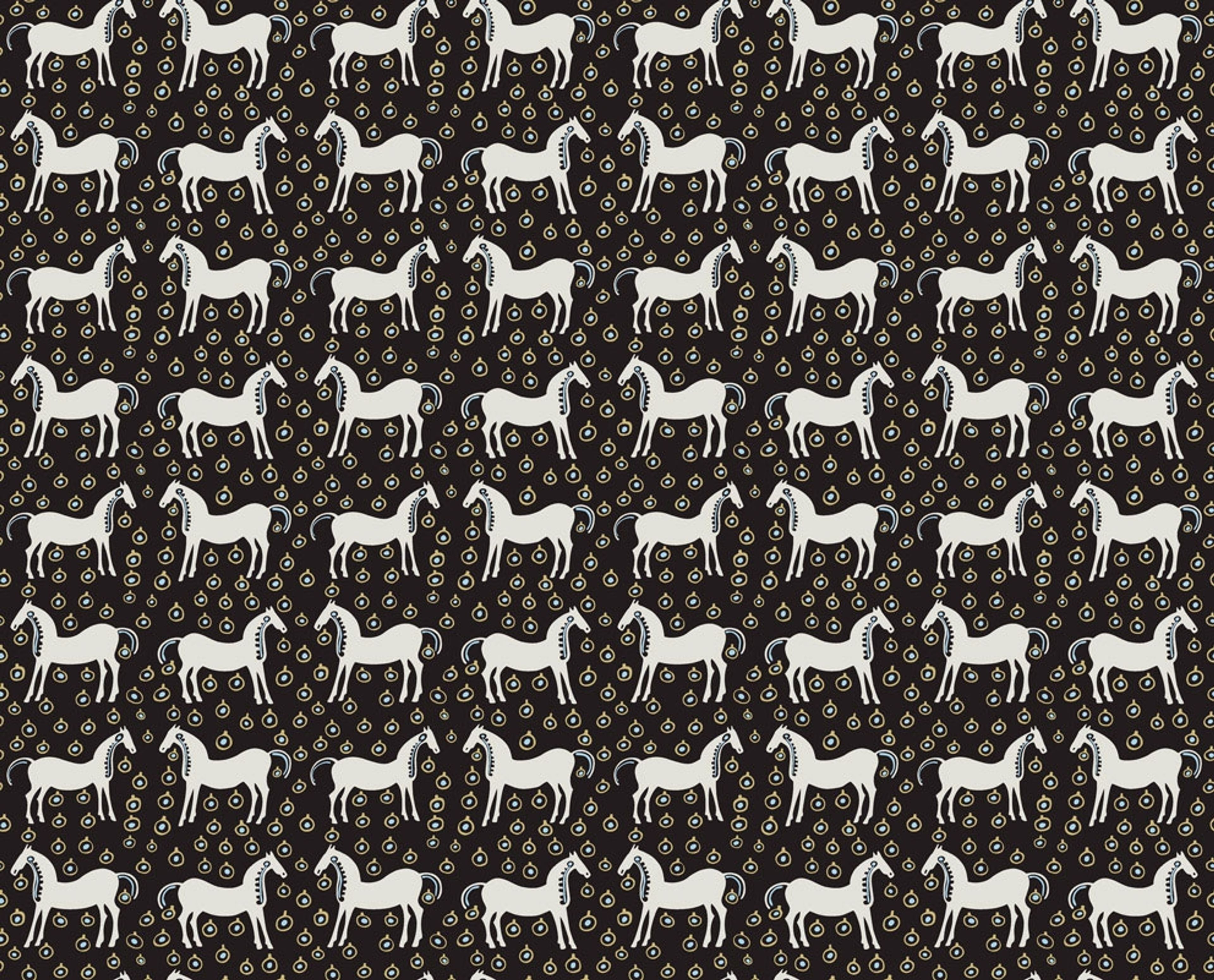 Musta Tamma tapet med djur mönster i svart. Från kollektionen Marimekko 6. Nonwoven-material med rak passning.