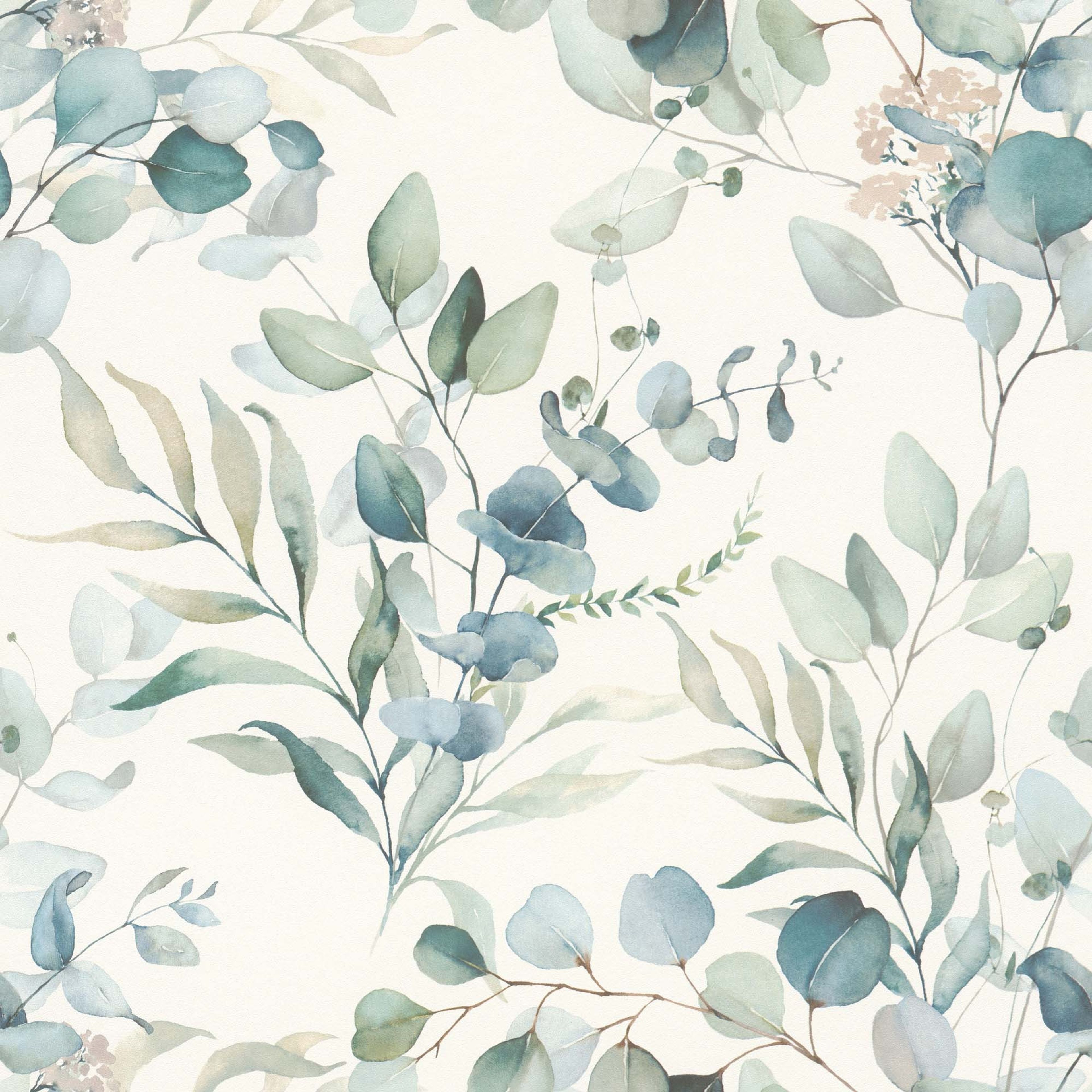 Kids World tapet med botaniskt mönster i vit. Från kollektionen Kids World. Nonwoven-material med rak passning. Passar i sovrum och barnrum.