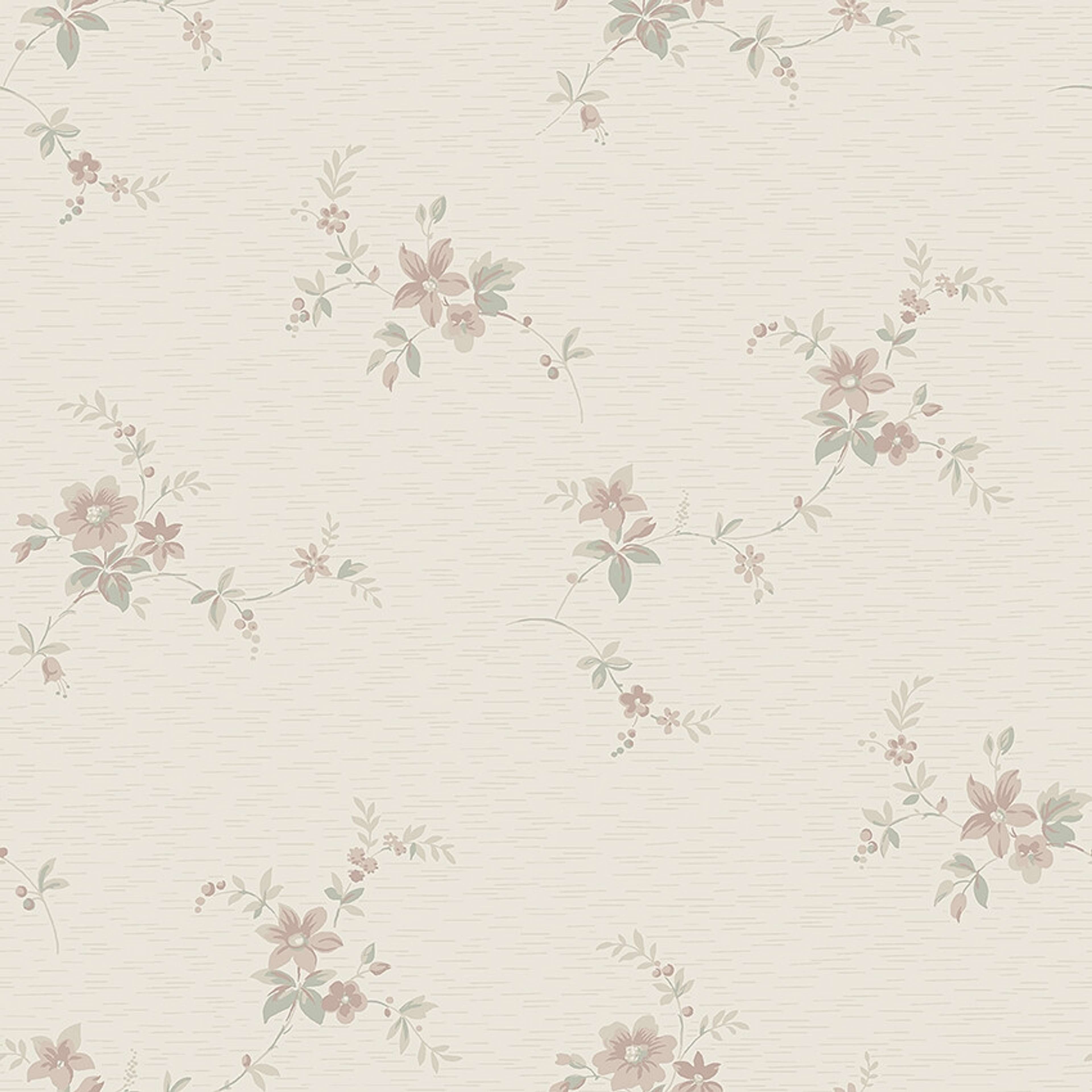 Saga tapet med blommigt mönster i rosa och beige. Från kollektionen timeless traditions. Nonwoven-material med rak passning.