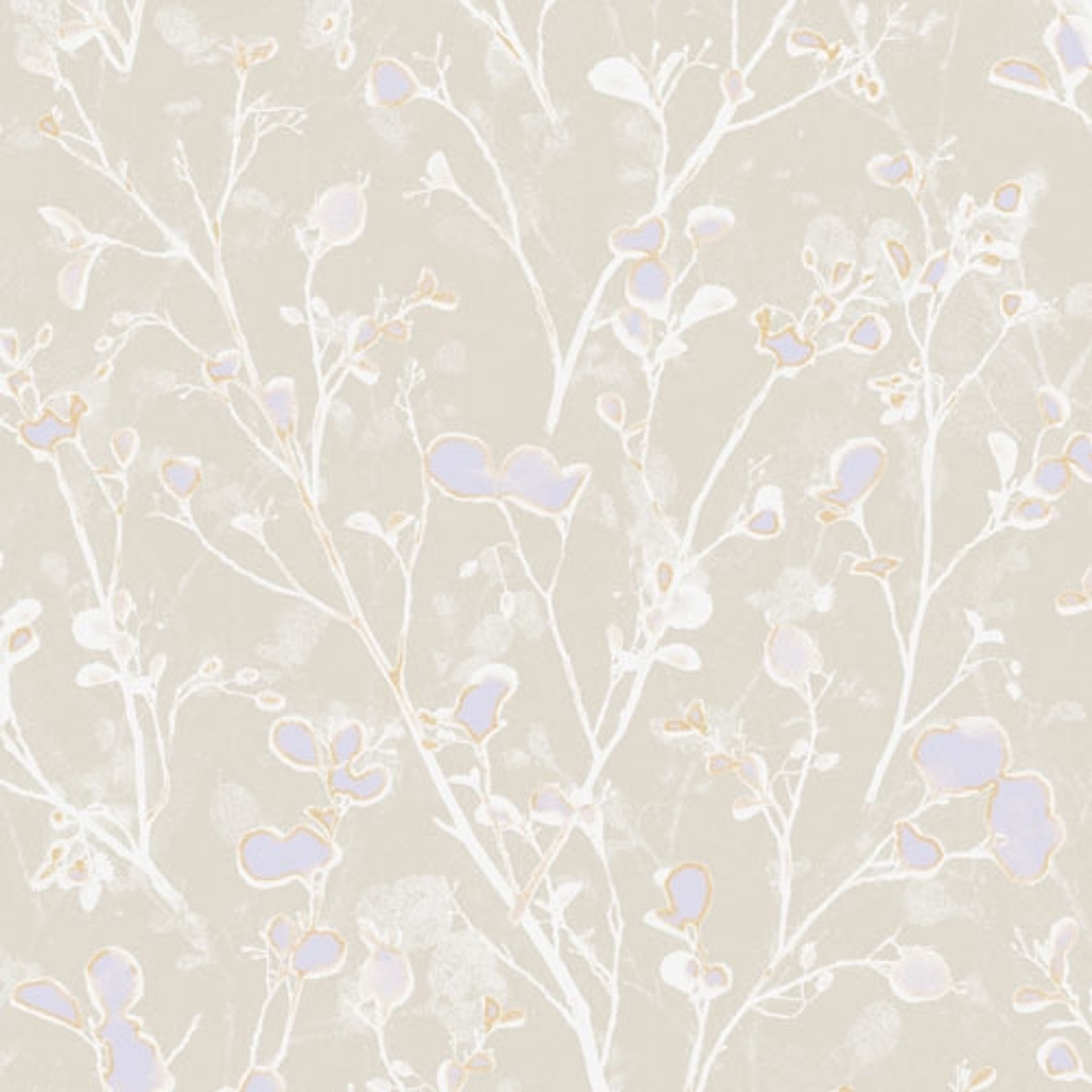 Alder pastel tapet med blommigt mönster i beige. Från kollektionen lotus. Nonwoven-material med förskjuten passning.