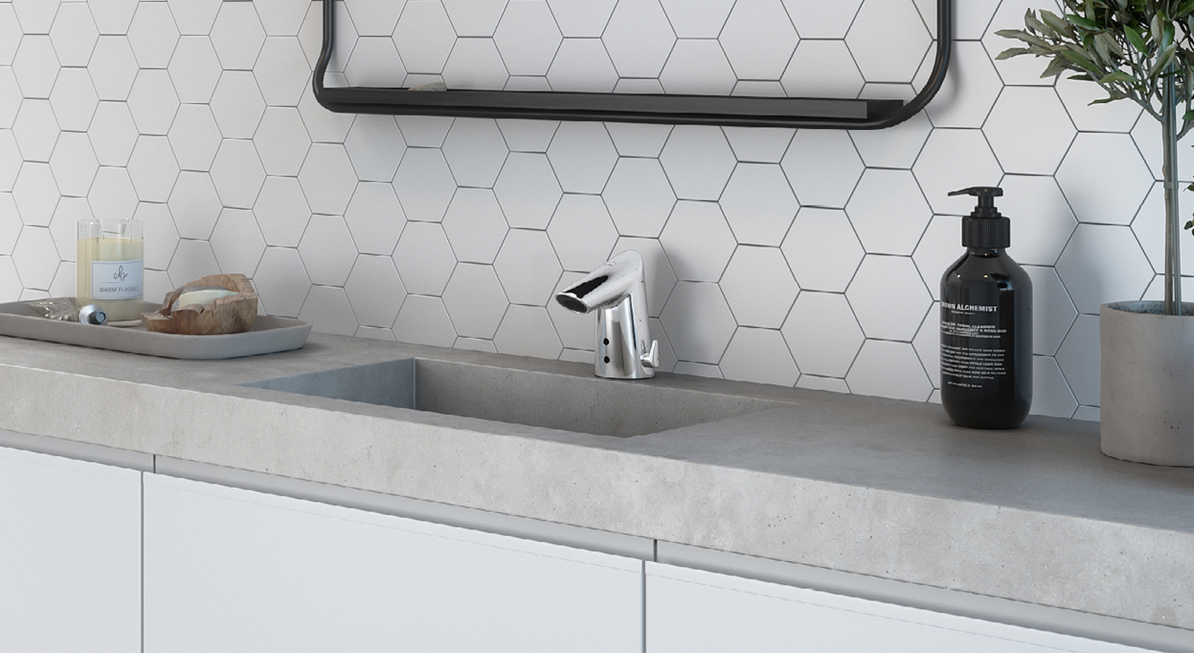 Ferdig montert på berøringfri kran