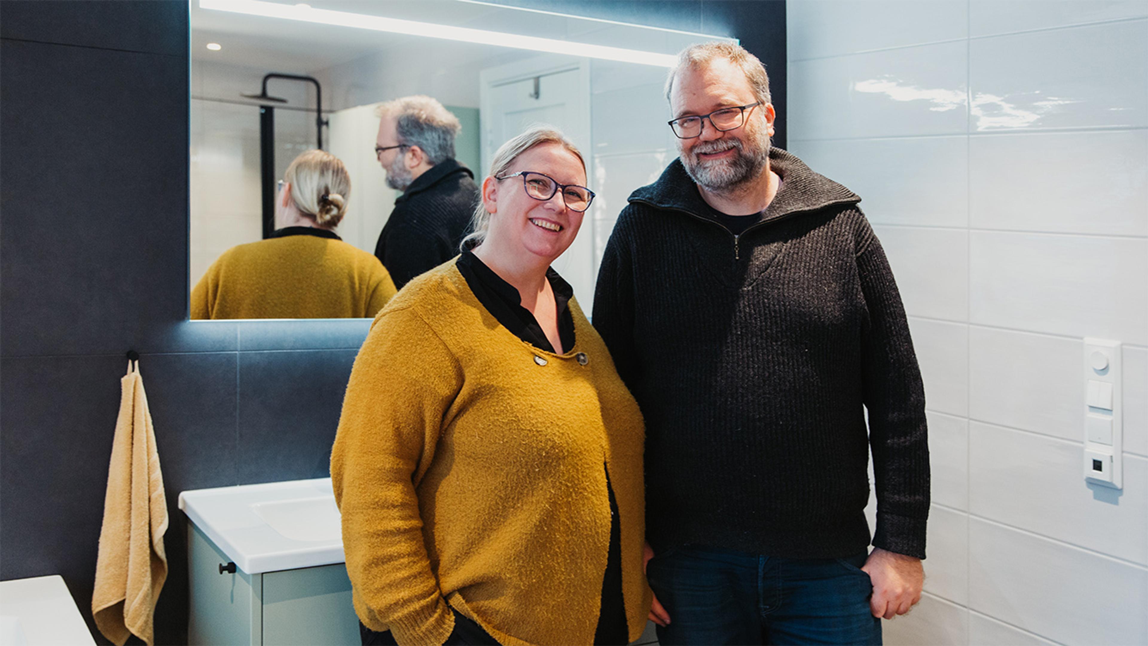 Familien Tangen på sitt nye drømmebad