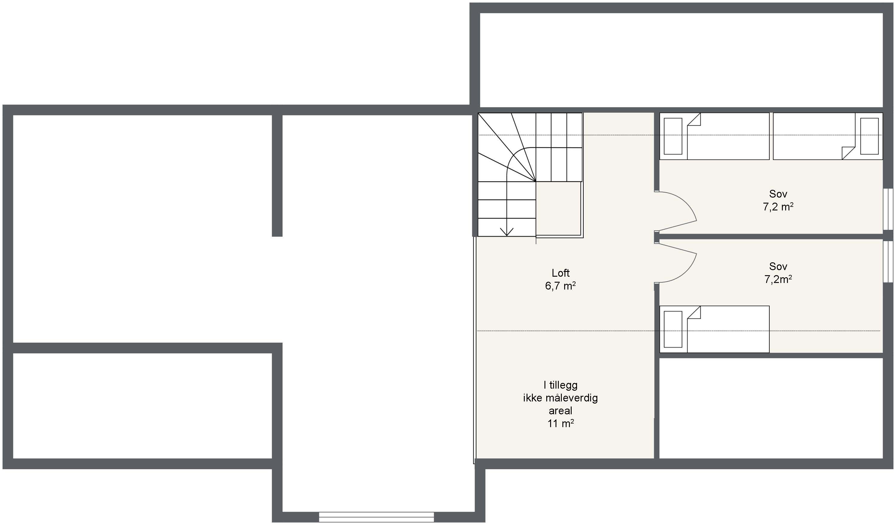 Plantegning 2. ETG — Mesterhus Veggli