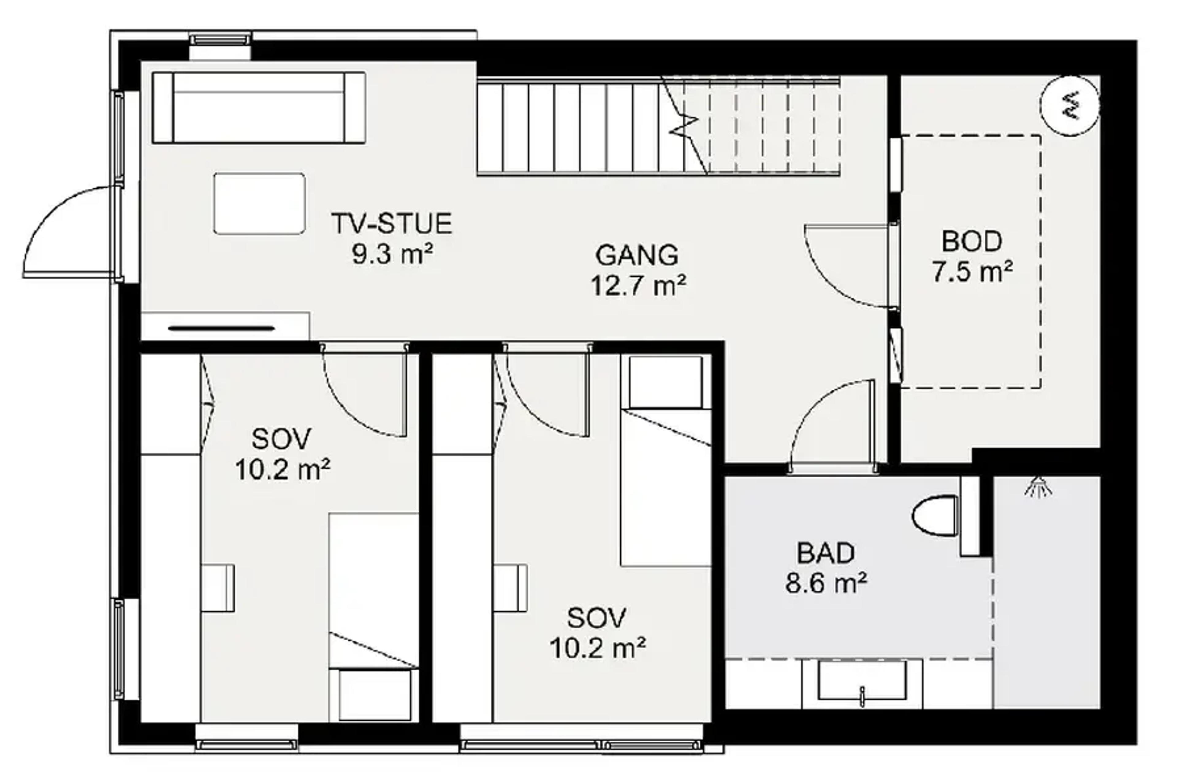 Nordstrand plantegning underetasje